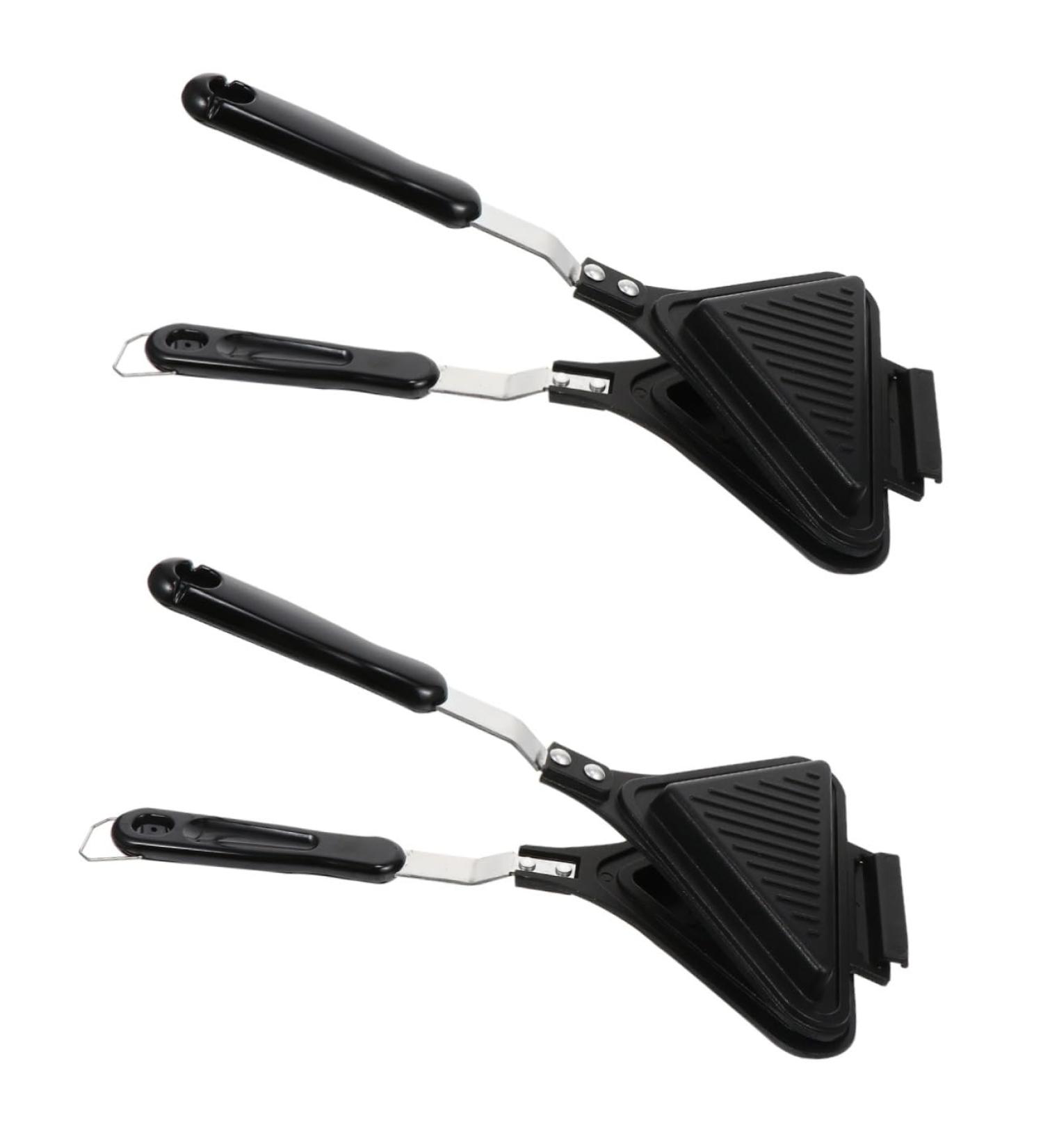 HOMSFOU 2 Pcs Sandwich Pan Sandwich Toaster Press Pan Sandwich Press Pan Sandwich Maker Pan Sandwich Grill Pan Sandwich Mould Frying Pan Egg Plate Aluminum Alloy Clamshell Waffles 35X18X4CMx2pcs Blackx2pcs - Buy Online on SooperMarket.com