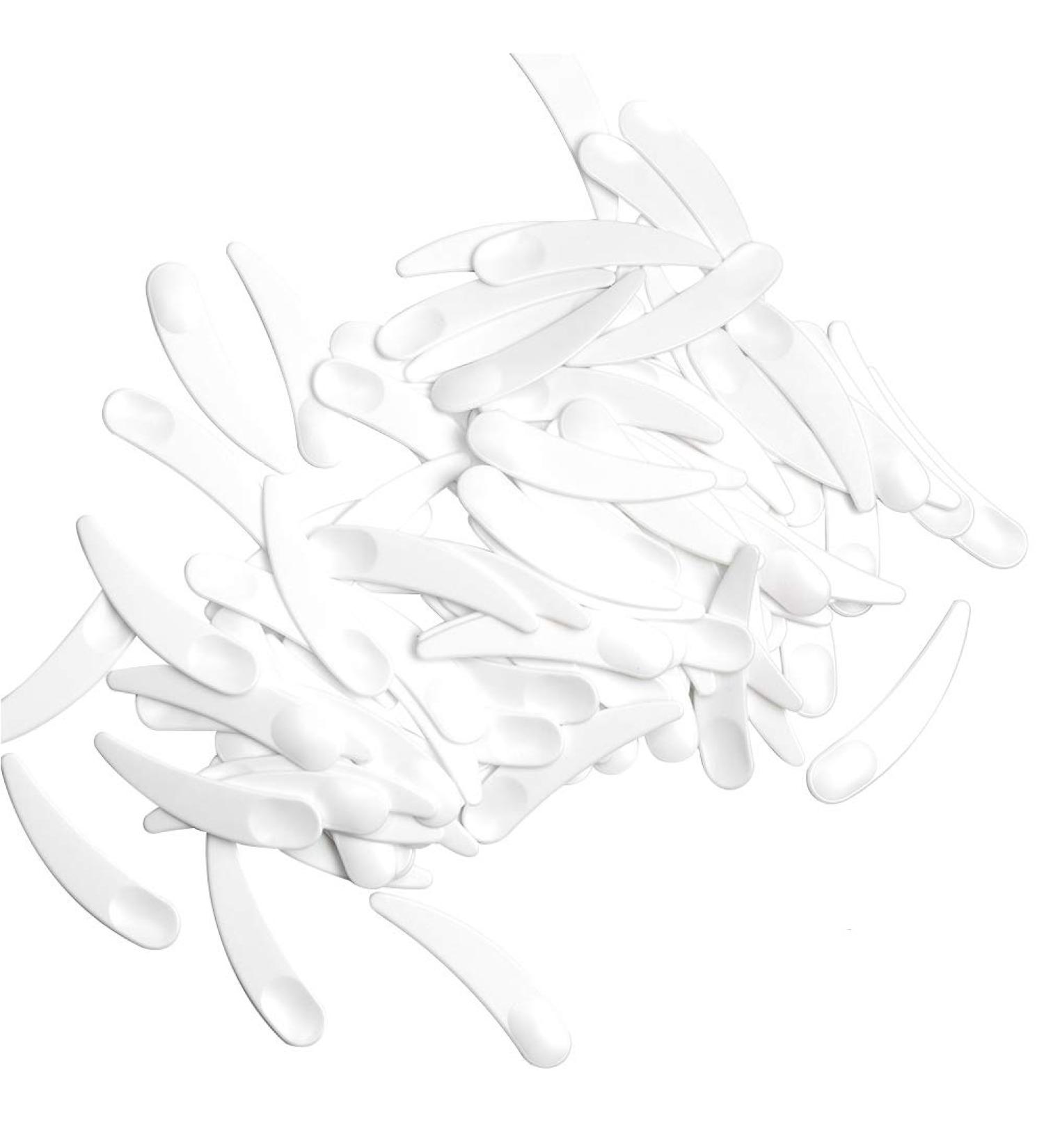 ZEJIA 100 PCS Mini Makeup Mask Spatula - White Plastic Cosmetic Spoon for Mixing and Sampling - Buy Online on SooperMarket.com