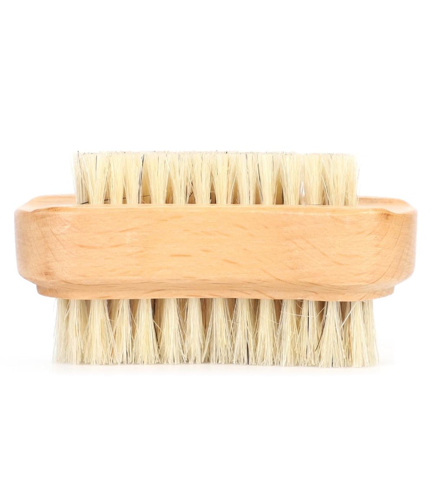 Demeras Wooden Foot 9x5x5 natura Beech Double Sided Nail Brush Remove Dead Skin Cutin Nail Brush Manicure Tool - Buy Online on SooperMarket.com
