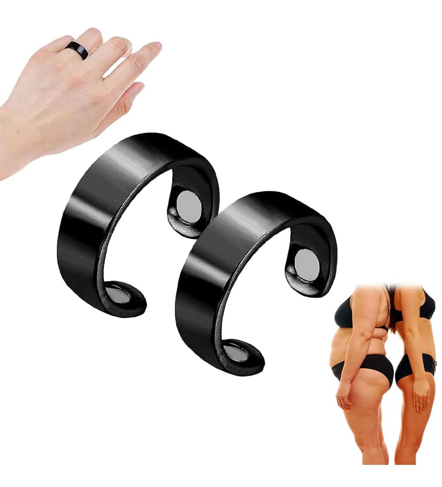 Cricia Lymphdrainage Magne Ring - 2-Pack Slimming Magnet Ring for Weight Loss | Elegant Magnetic Open Rings for Men & Women - International Shipping - Buy Online on SooperMarket.com