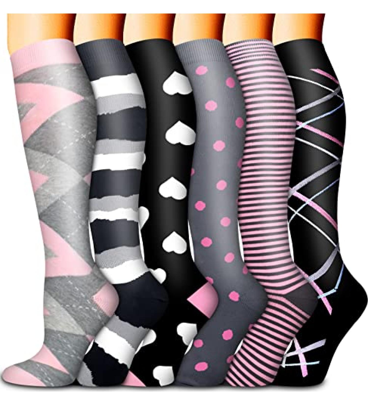 Copper Compression Socks for Women and Men | Medical Grade | Ideal for Running, Athletic, Nurses, and Travel | Large-X-Large Size | 03 Black/Red/Gray Design - Buy Online on SooperMarket.com