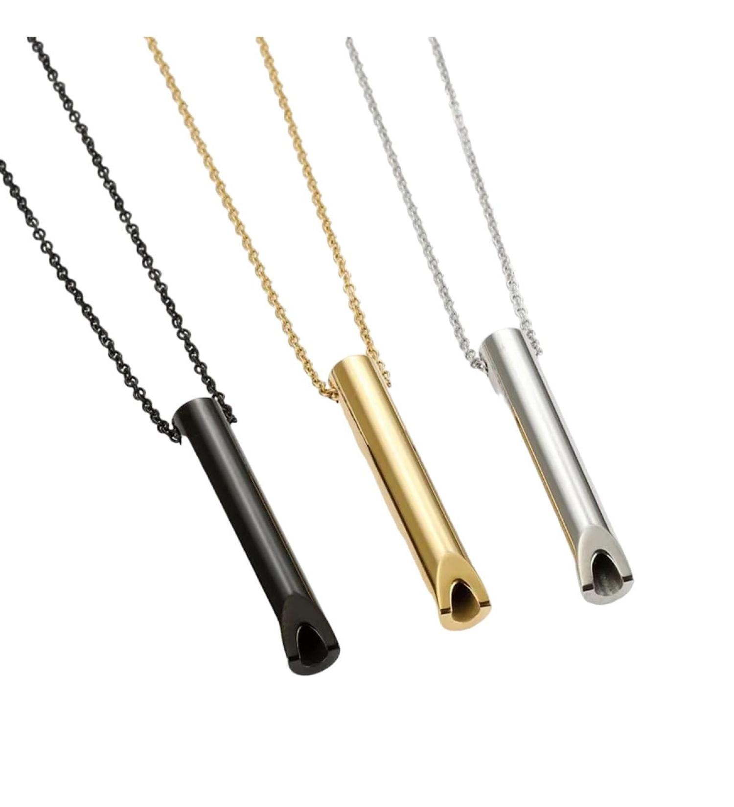 Stainless Steel Anxiety Breathing Necklace Stress Relief Meditation Necklaces Yoga Ritual Quit Smoking Anxiety Relief Jewelry - Buy Online on SooperMarket.com
