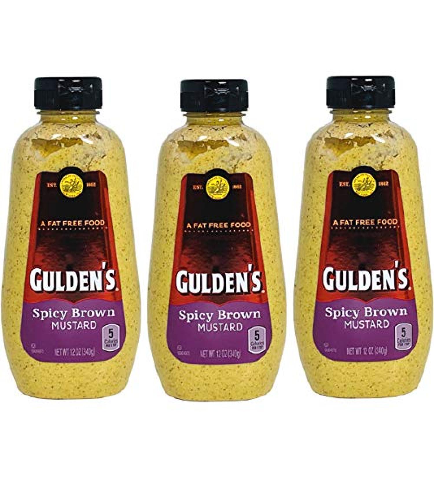 Guldens, Spicy Brown Mustard, 12oz Bottle (Pack of 3) 12 Ounce (Pack of 3)