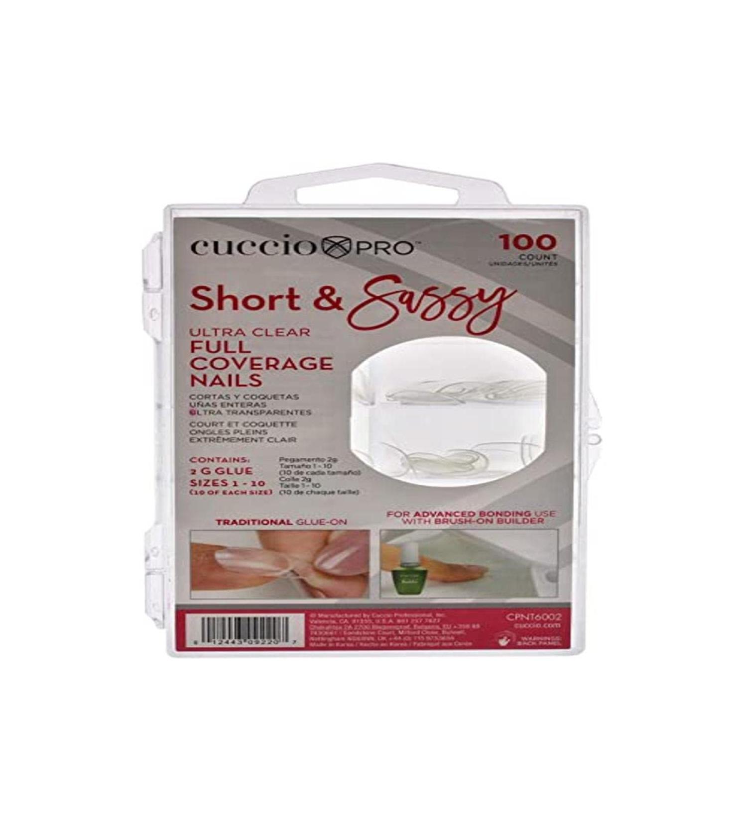 Cuccio Pro Ultraclear Short and Sassy Full Coverage Nail Tip 100 Pieces Multicolor