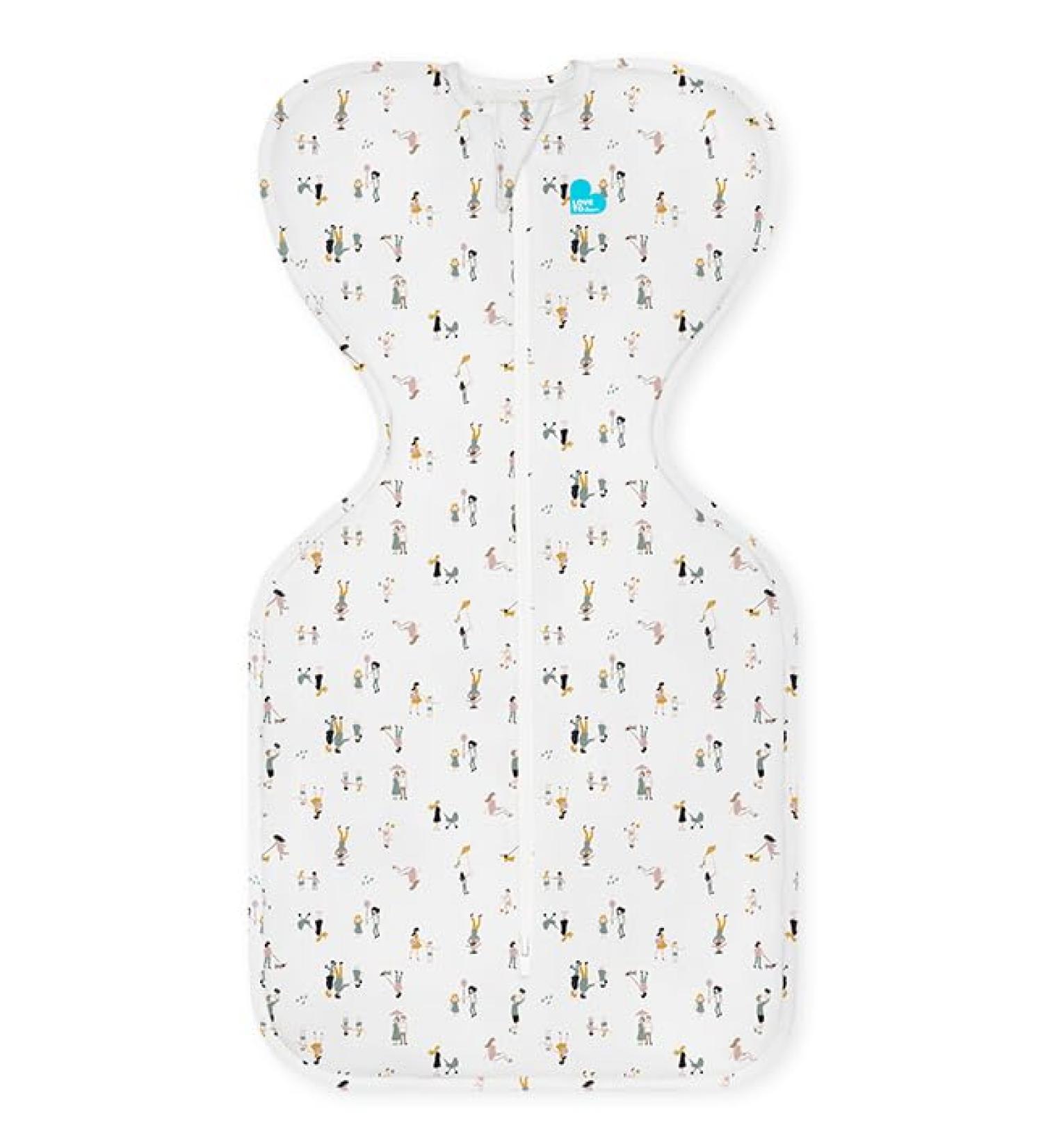 Love To Dream Swaddle UP Ideal Fabric for Moderate Temperatures(20-24 C) Arms Up Position Baby Essentials for Newborn Hip-Healthy Twin Zipper for Easy Nappy changes 3.5-6kg White White Medium (6-8.5kg)