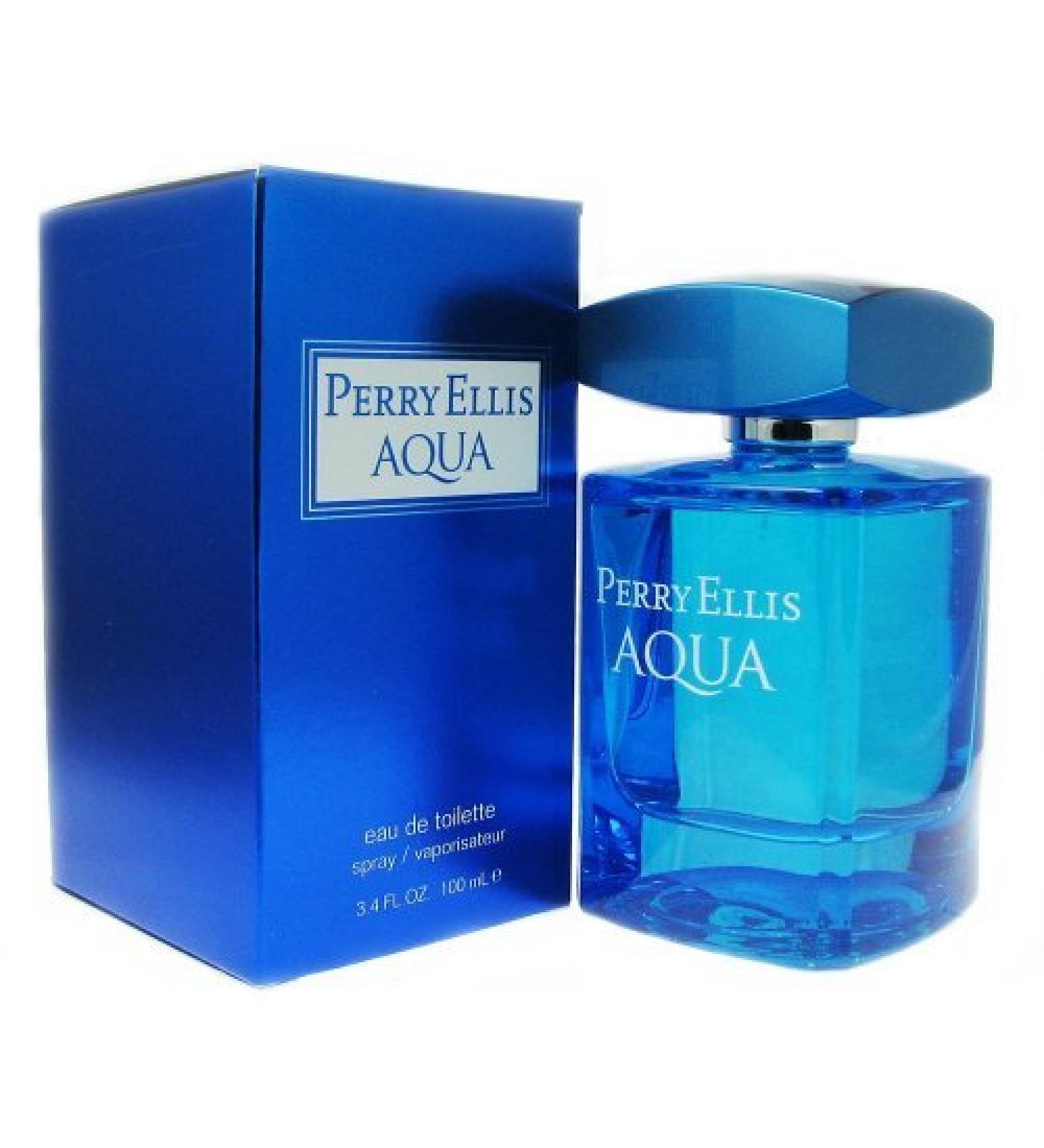 Perry Ellis Aqua Eau de Toilette Spray for Men 3.4 Ounce (Pack of 5)