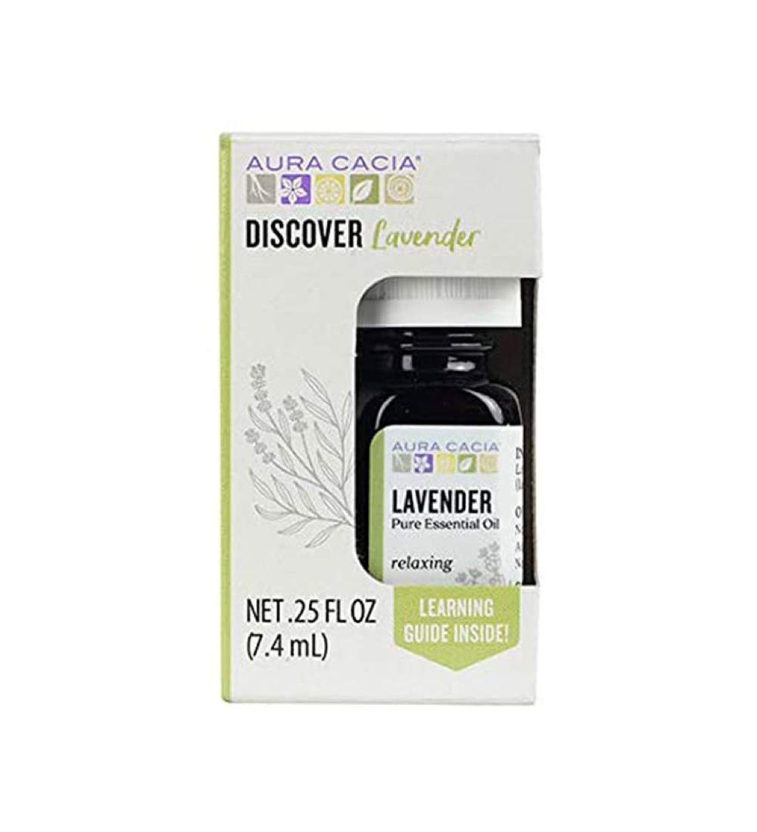Aura Cacia 100% Pure Lavender Essential Oil 0.25 fl. oz. | GCMS Tested, Lavandula angustifolia - Buy Online on SooperMarket.com