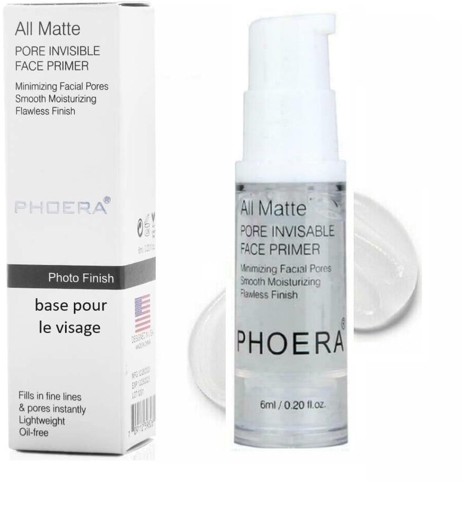 PHOERA Primer Matte Finish Face Makeup Pore filler Primer Foundation Base Oil Control Full Coverage Make Up Base Concealer Long Lasting Non Greasy Flawless Pores Minimiser Liquid Moisturizing (6ml.) 6 ml (Pack of 1) - Buy Online on SooperMarket.com