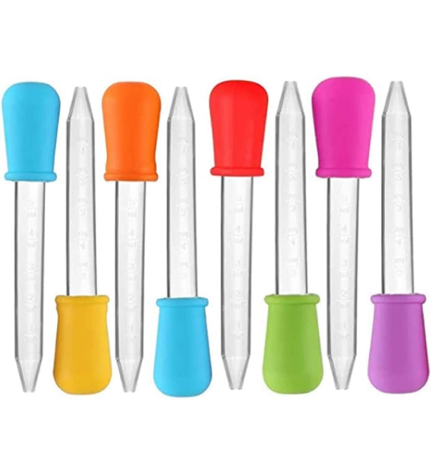 Yiasangly 5ml Liquid Droppers - 8 Pack Silicone and Plastic Pipettes for Kids Candy Molds - Buy Online on SooperMarket.com