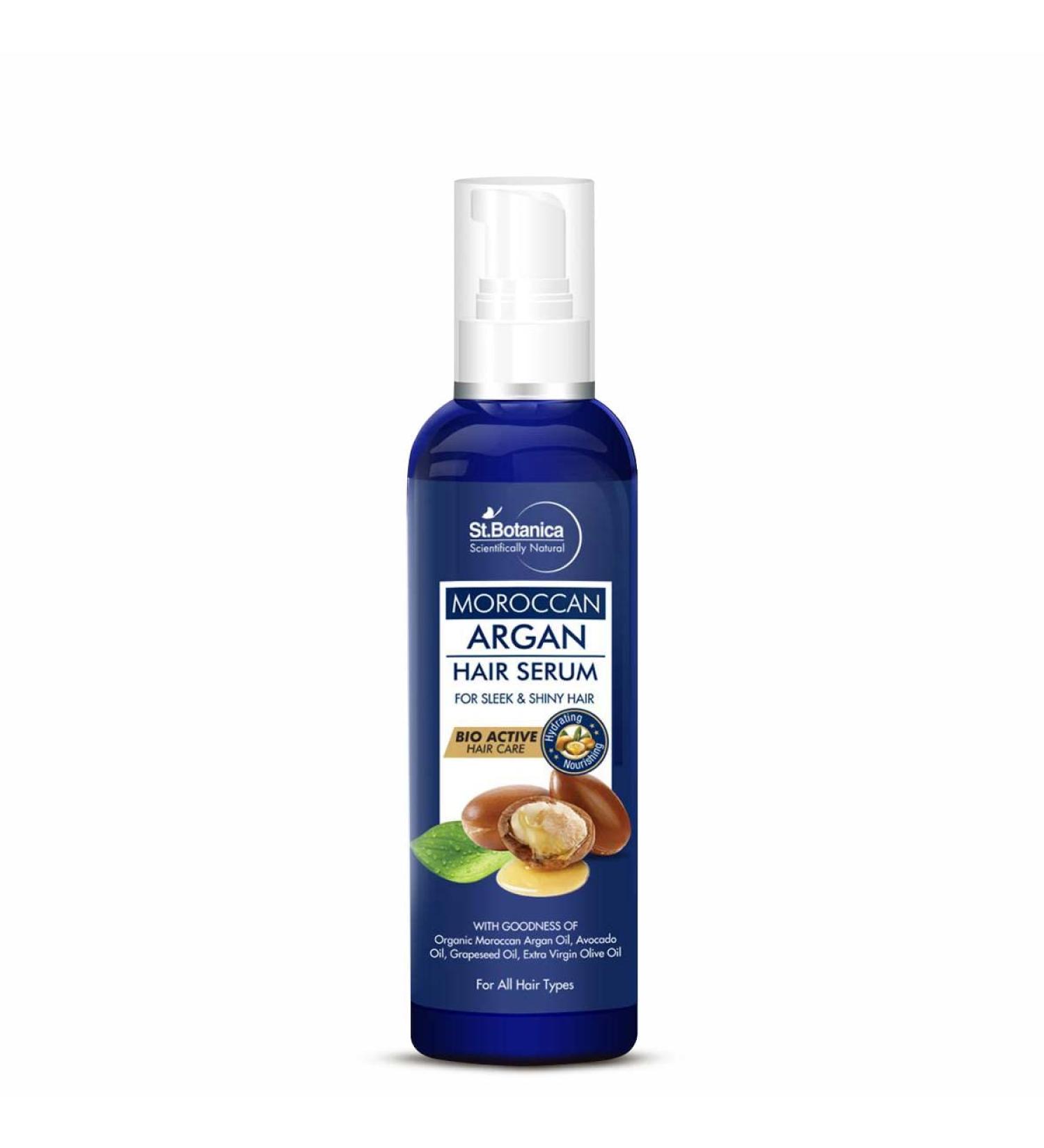 StBotanica Moroccan Argan Hair Serum - Nourishing Frizz Control with USDA Organic Argan Oil | 120ml Shop Internationally - Buy Online on SooperMarket.com