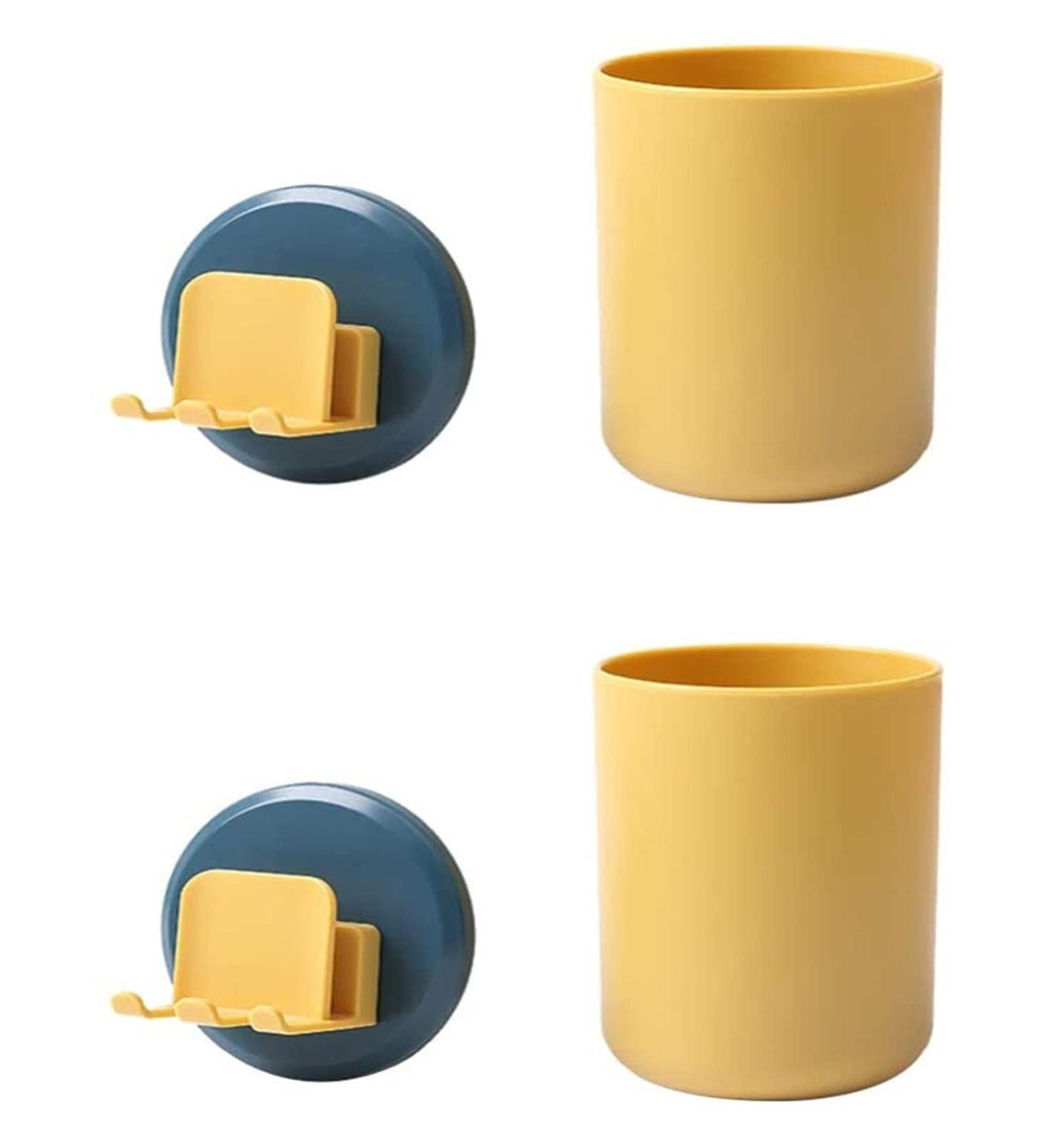JSY 2 Set Wall-Mounted Toothbrush Holder & Organizer - Bathroom Storage Solution for Electric Toothbrushes & Accessories - Buy Online on SooperMarket.com