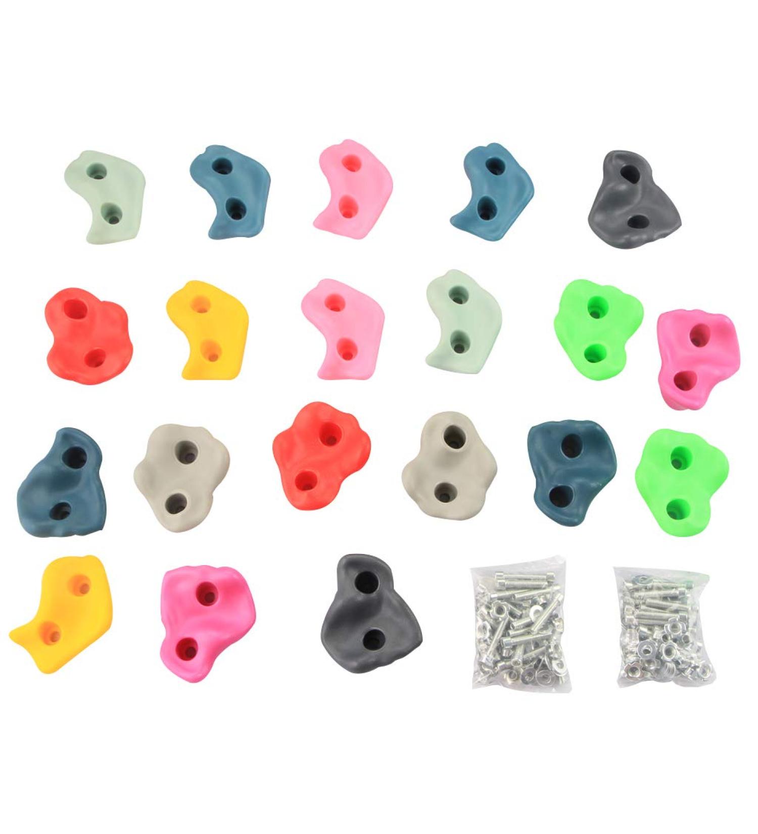 IFOYO Rock Climbing Holds - 20 Large Outdoor Playground Rocks for Kids Over 4 Years - Supports 132lbs/60kg - Bright + Dark - Buy Online on SooperMarket.com