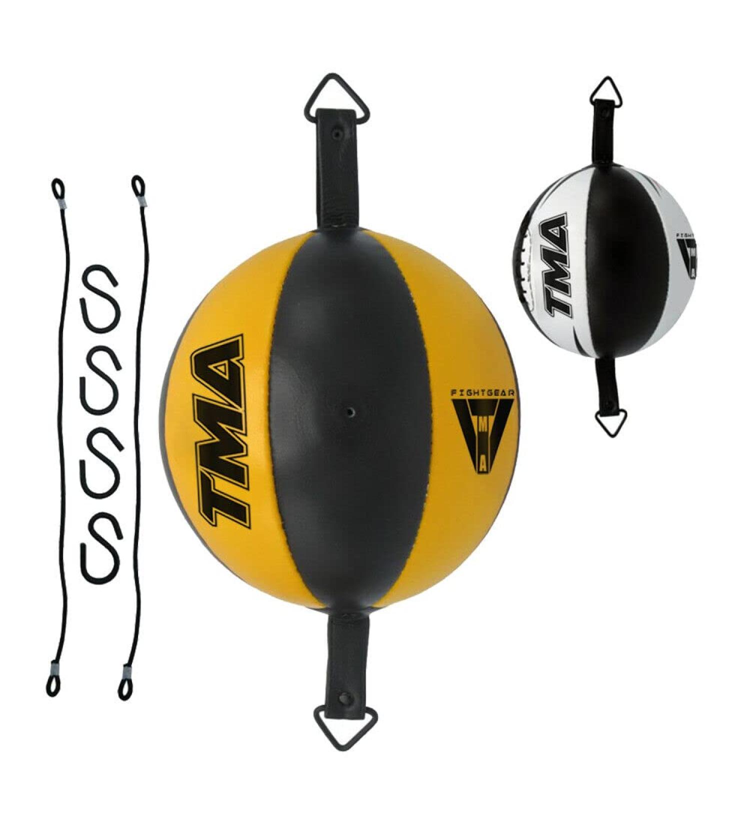 Genuine Cow Hide Leather Double End Speed Ball Boxing Floor to Ceiling Punch Bag - Yellow - Buy Online on SooperMarket.com