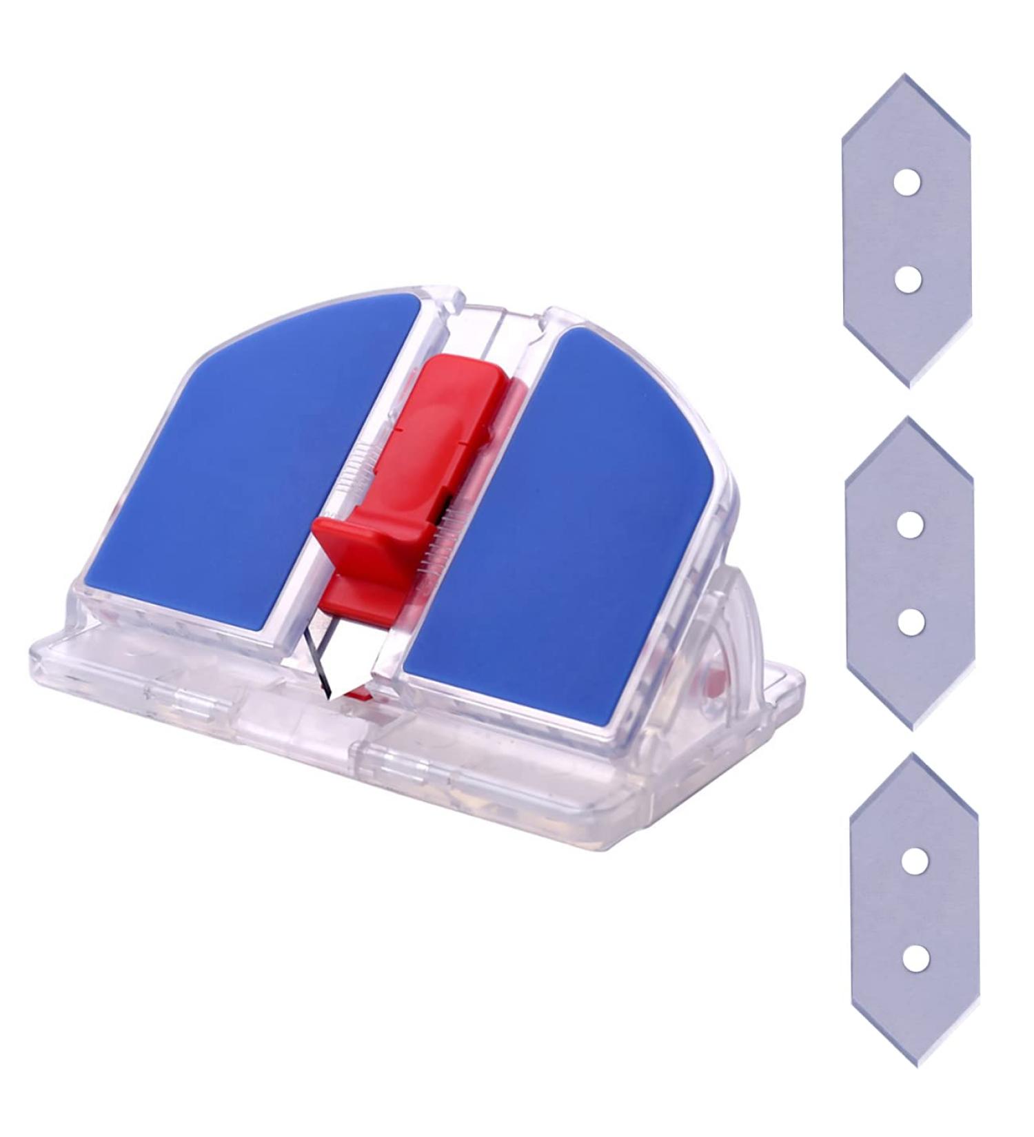 Professional Mat Cutter with 3 Replacement Blades - 45 & 90 Degree Bevel Cut Tool for Art Framing - Blue - Buy Online on SooperMarket.com