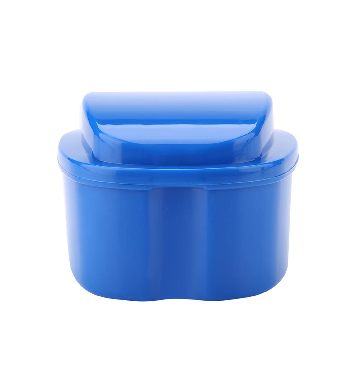 Denture Box for Artificial Teeth | Storage Box with Filter Sieve - Dark Blue | Ideal for Denture Care & Dental Devices - Buy Online on SooperMarket.com