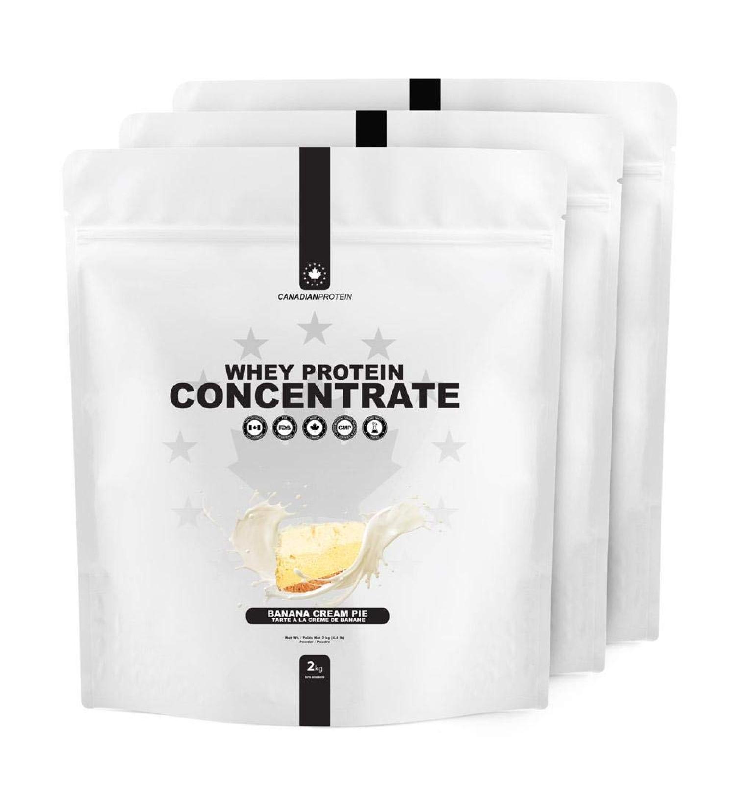 Canadian Protein Whey Concentrate 24g of Protein | 6 kg of Banana Cream Pie Flavored Low Carb Keto Friendly Workout Recovery Drink | Protein Powder Rich in BCAA Amino Acids - Buy Online on SooperMarket.com