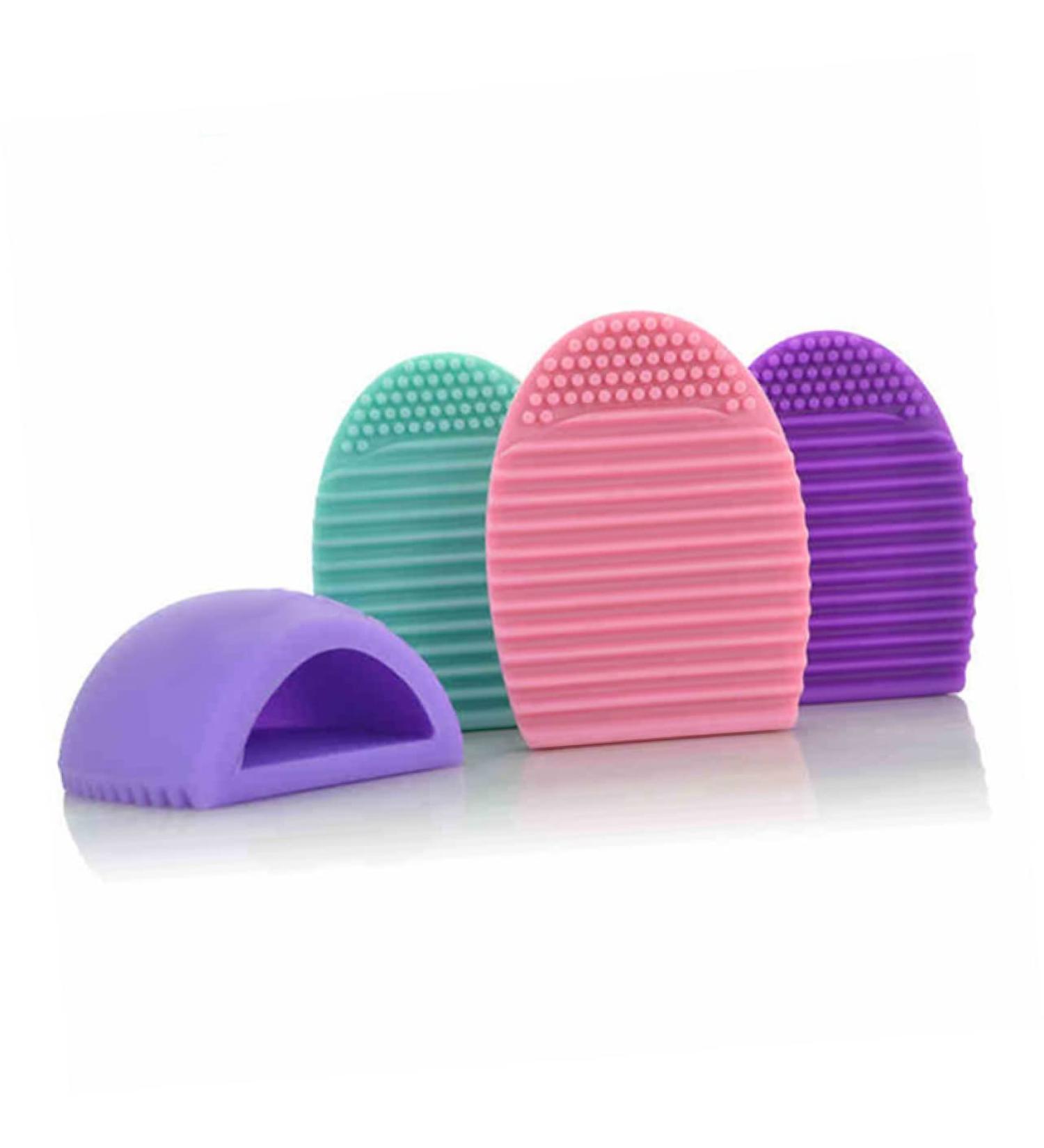 Didiseaon Silicone Cosmetic Brush Egg Makeup Brush Cleaner Mat Cleanser Washing Silicone Makeup Cleaner Silicone Brush Cleaner Cleaning Scrubber Electric Accessories Purple medium Purple - Buy Online on SooperMarket.com