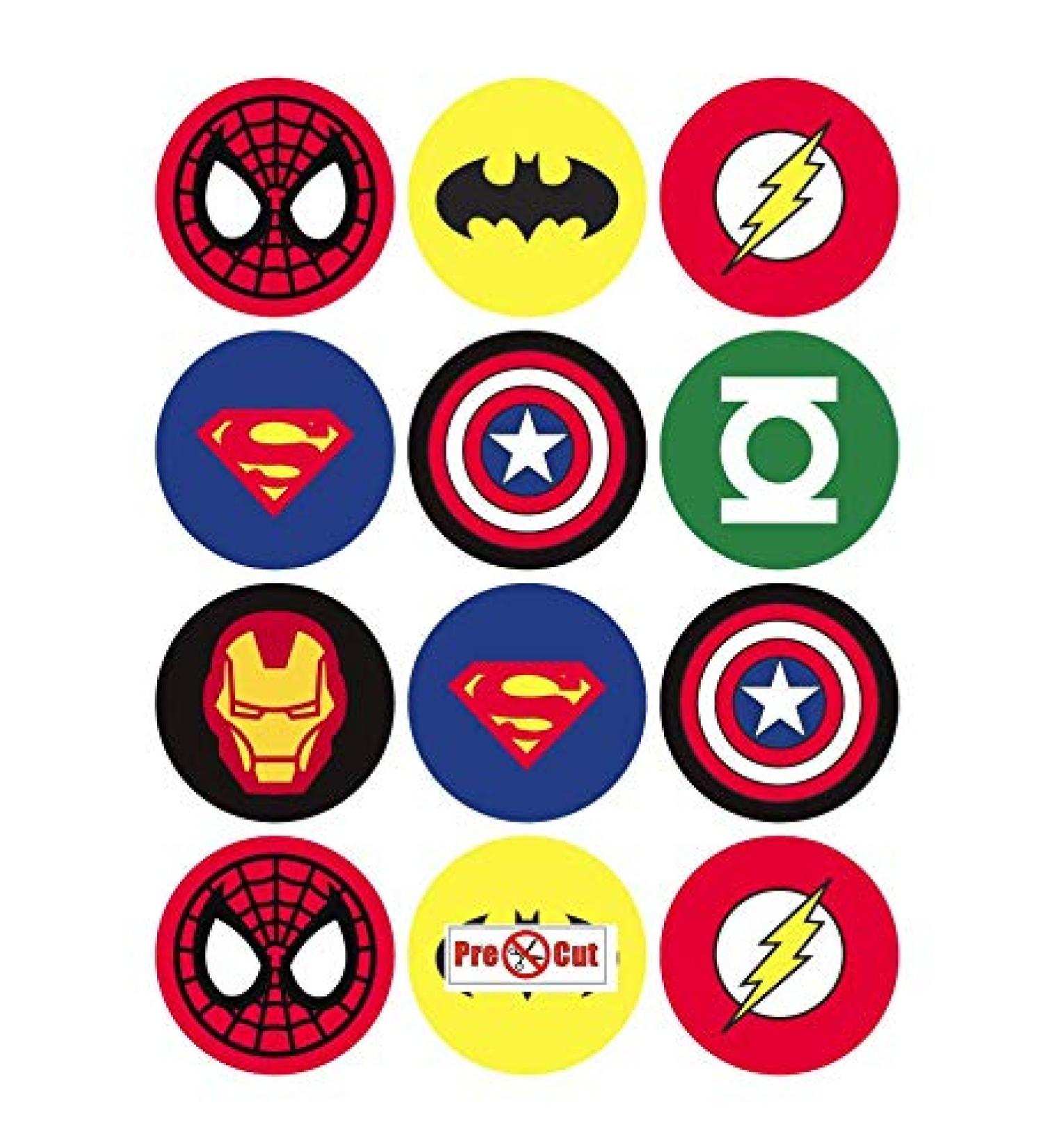 35 x Pre Cut Super Hero Cake Cupcake Toppers/Decorations Edible Wafer Paper - Buy Online on SooperMarket.com