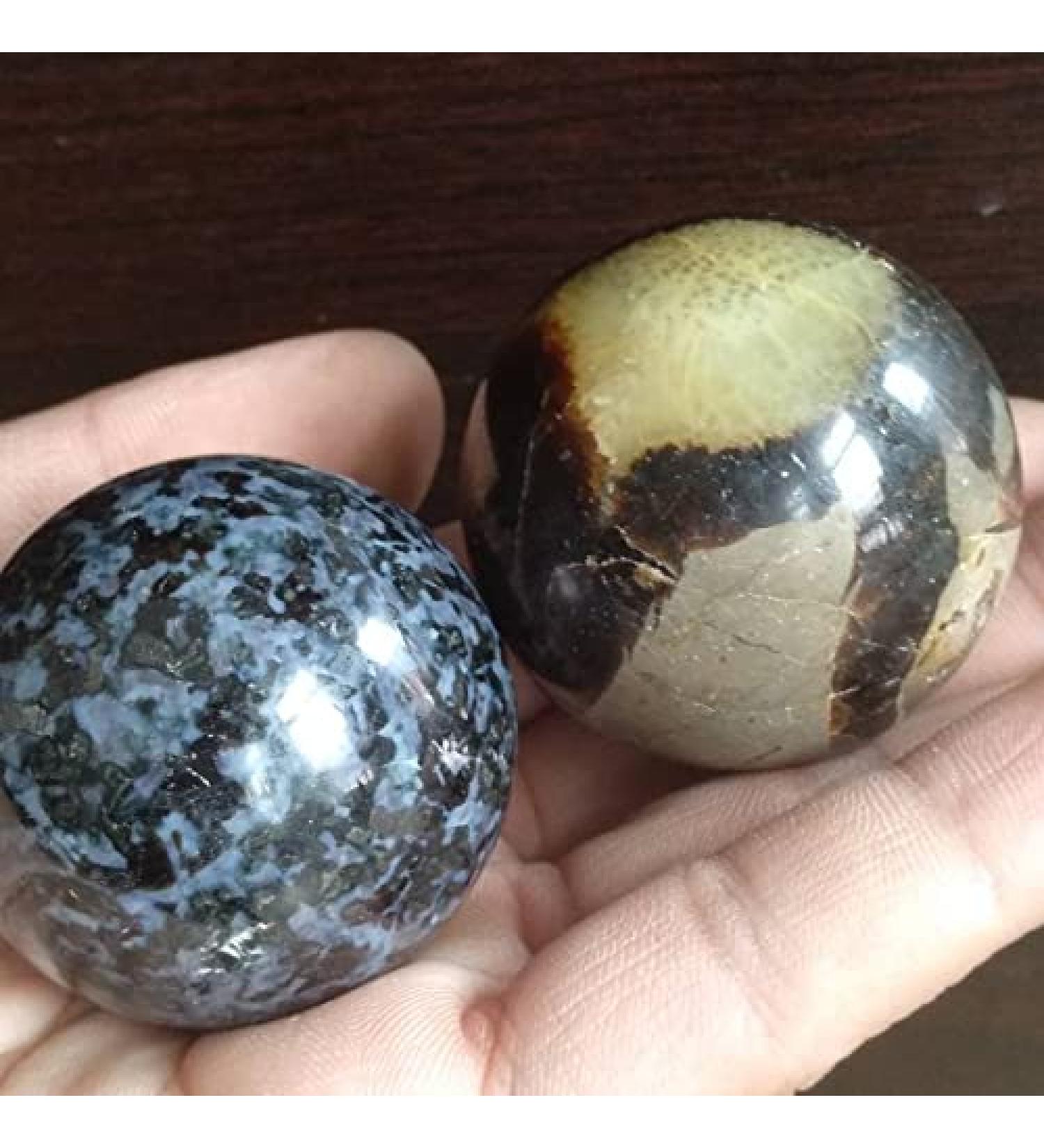 45mm Natural Gabbro Polished Ball Madagascar Calcium Feldspar Great Choice for Home Decoration Full of Texture - Buy Online on SooperMarket.com
