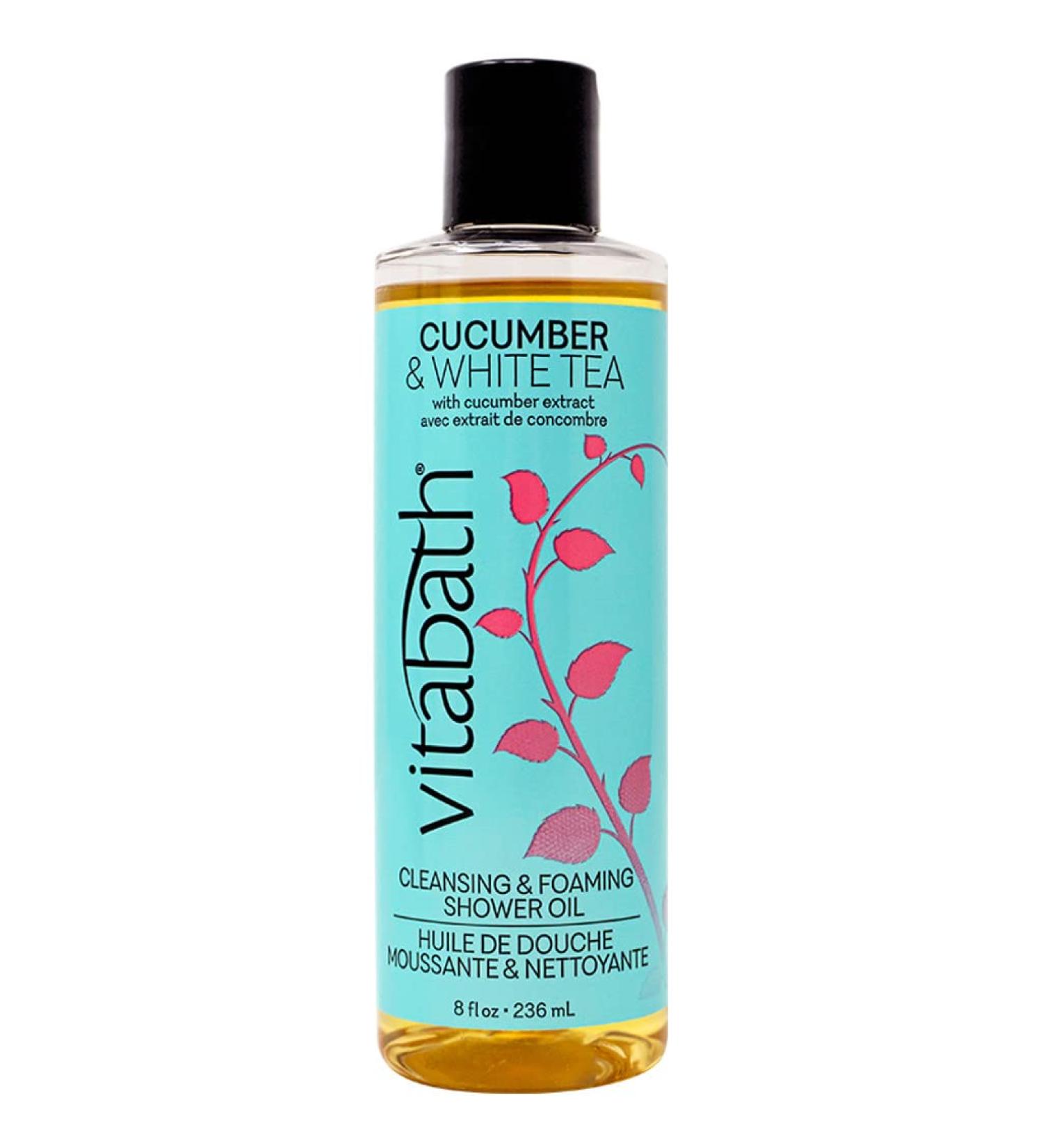 Vitabath Cucumber & White Tea Shower Oil - Nourishing Body Wash for Dry Skin - 8 fl oz - Refreshing Hydration for Women & Men - International Shipping Available - Buy Online on SooperMarket.com