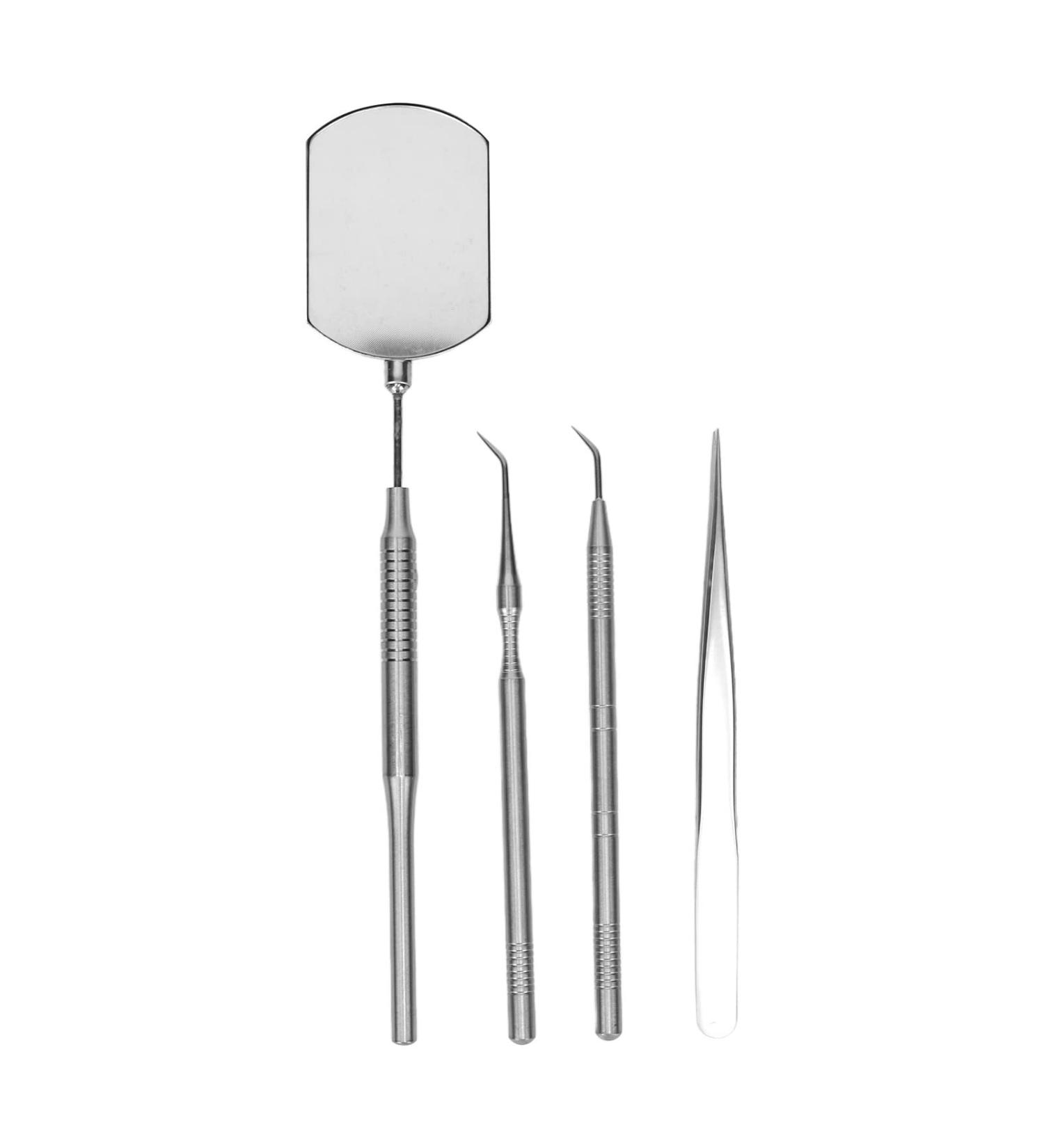 Professional Eyelash Art Tool Set - Stainless Steel Tweezers Mirror & Pickup Sticks for Salons - Silver - Buy Online on SooperMarket.com