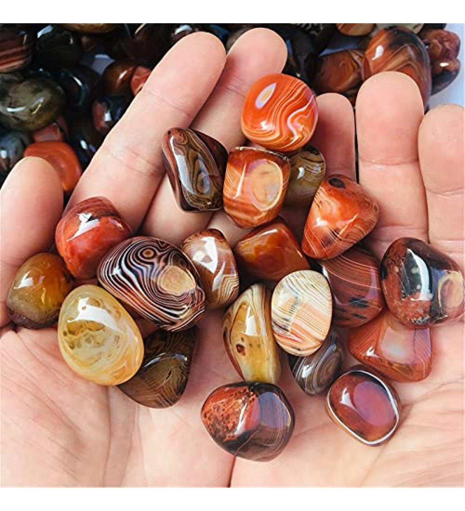 LVYAN Natural Banded Agate Stone Madagascar Good Luck Raw Gemstone Body Heathy Specimen Beautiful Collection Gift Dark Khaki L - Buy Online on SooperMarket.com