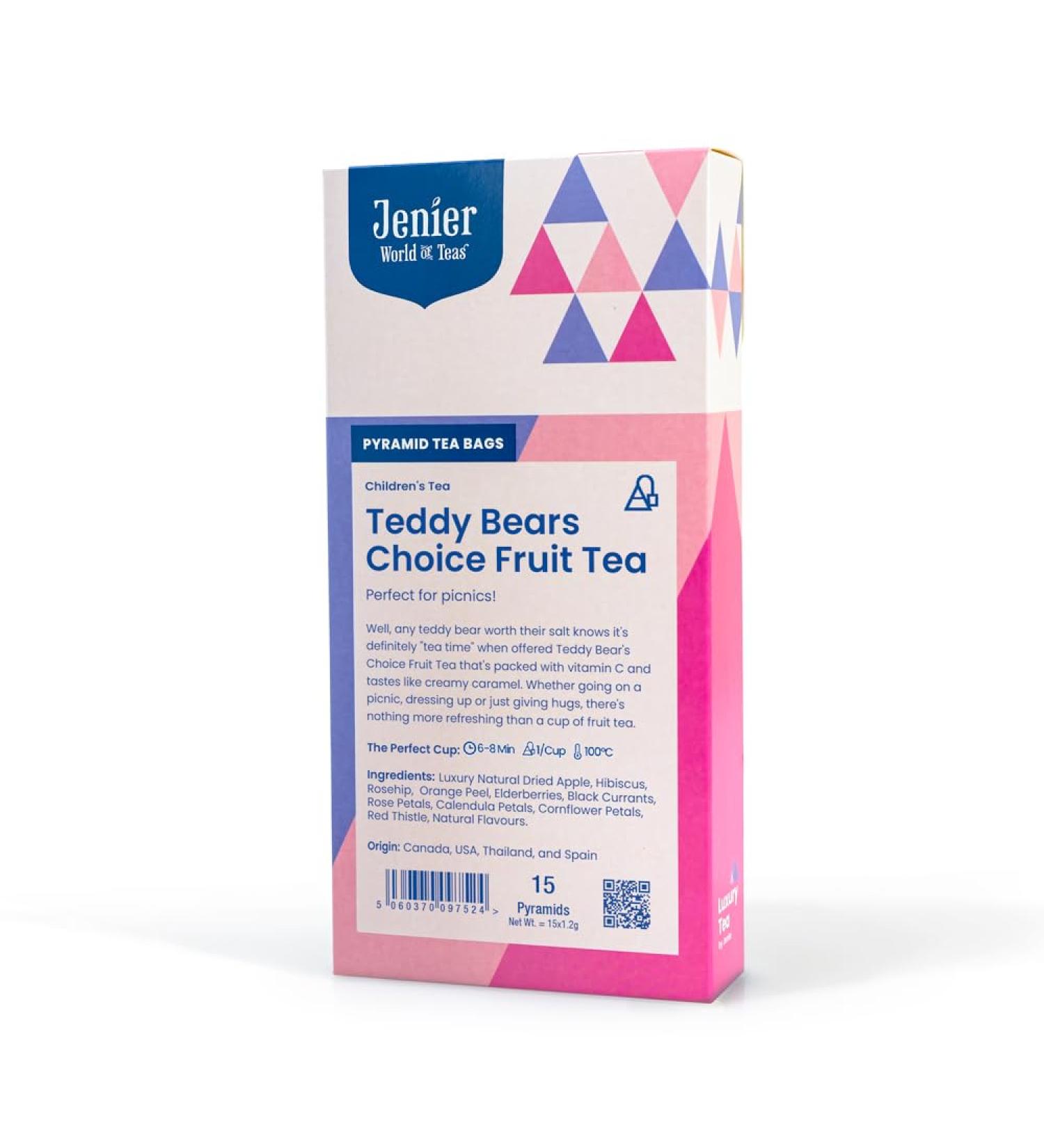 Teddy Bear's Choice Children's Fruit Tea - 15 Biodegradable Pyramid Tea Bags