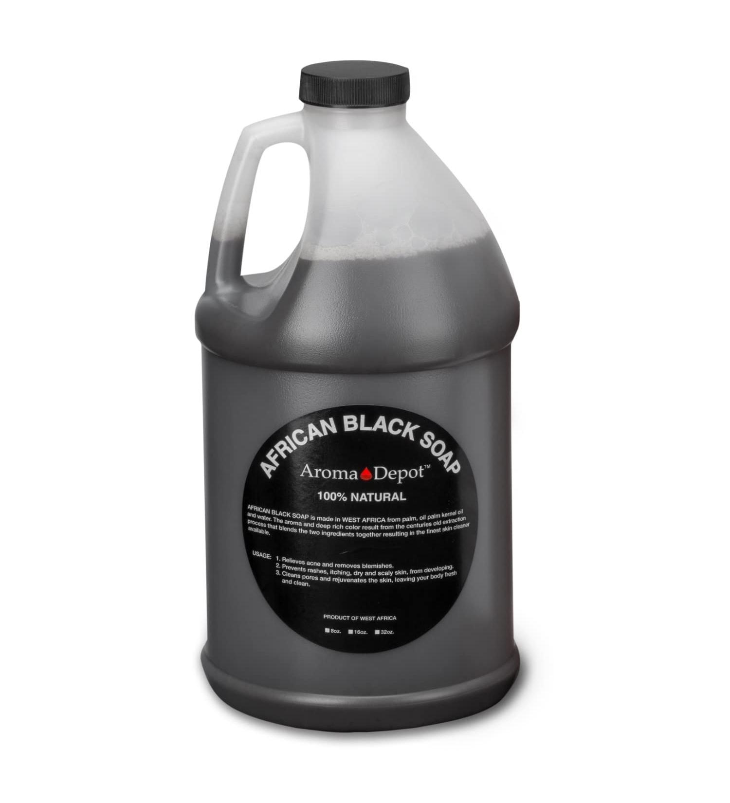 Aroma Depot Raw African Black Soap 1/2 Gallon - 100% Natural for Acne, Eczema, Psoriasis - Handmade from Ghana - Buy Online on SooperMarket.com