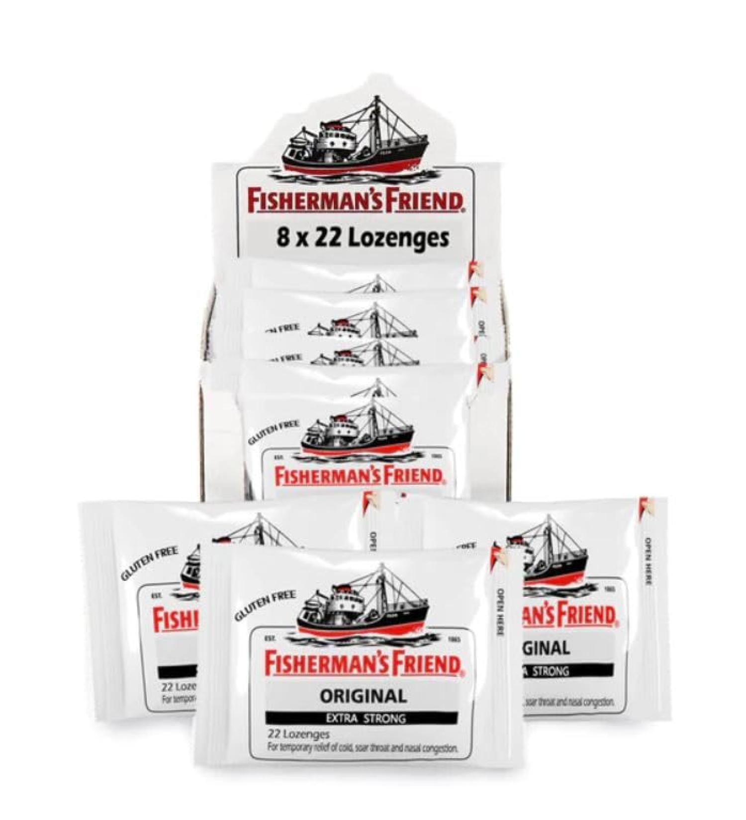 Fisherman's Friend Original Extra Strong Lozenges - Temporary Relief of Cough Sore Throat & Nasal Congestion (8) - Buy Online on SooperMarket.com