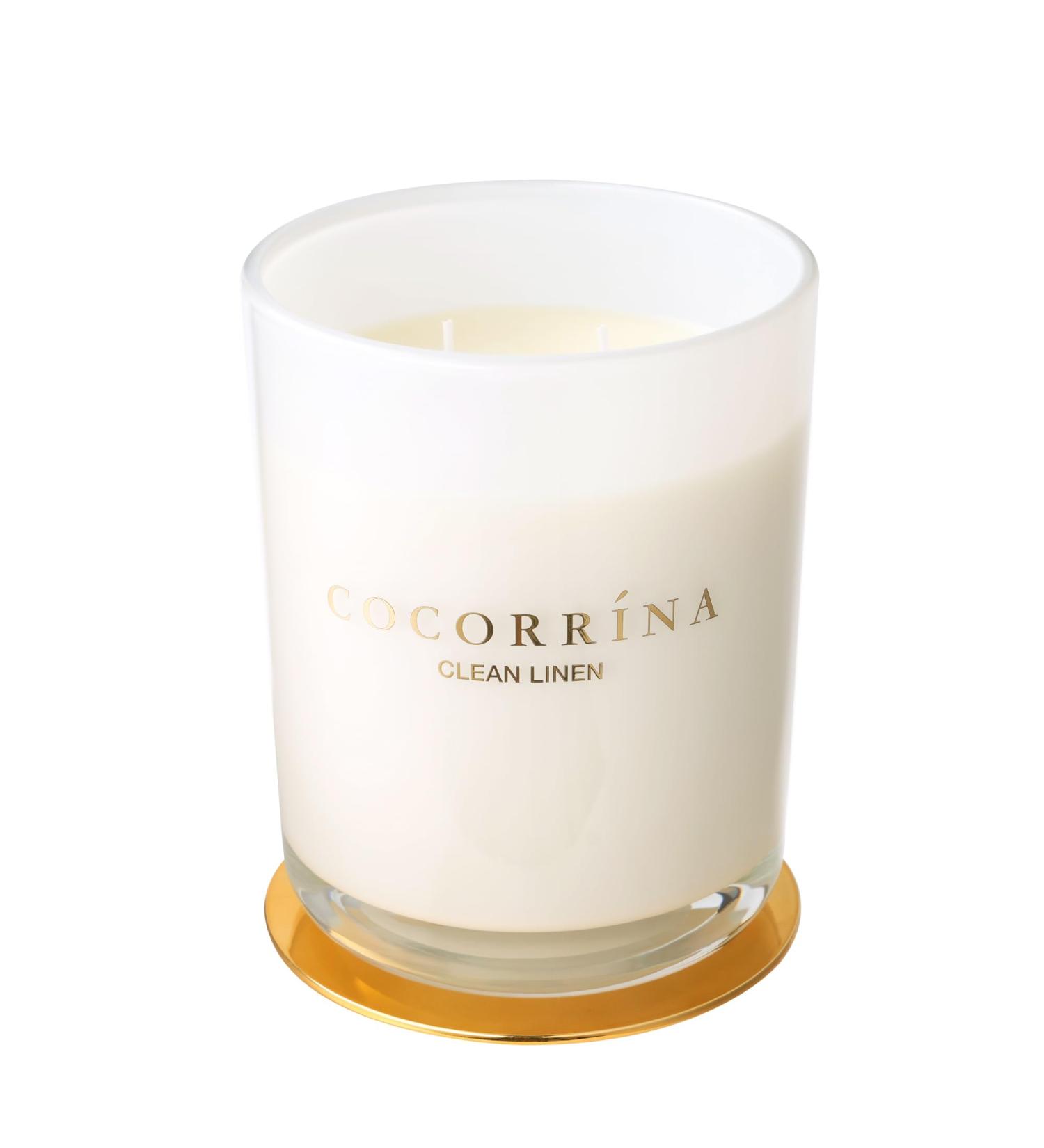 Cocorr na Clean Linen Candle - Natural Soy Wax 2 Wicks 46-Hour Burn Perfect Christmas Gift - 420g Fragrance in Glass - Buy Online on SooperMarket.com