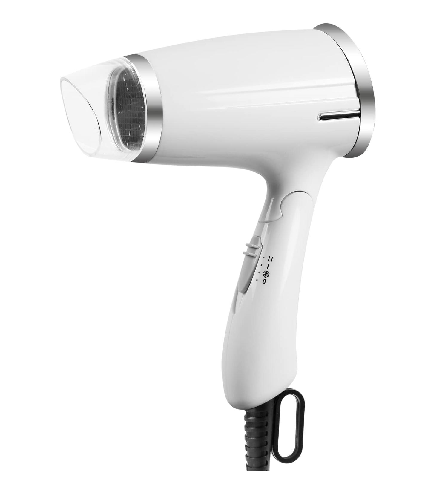 Travel Hair Dryer 1200W - Lightweight Folding Handle 3 Heat Settings Fast Drying Compact & Professional for Women - White - Buy Online on SooperMarket.com