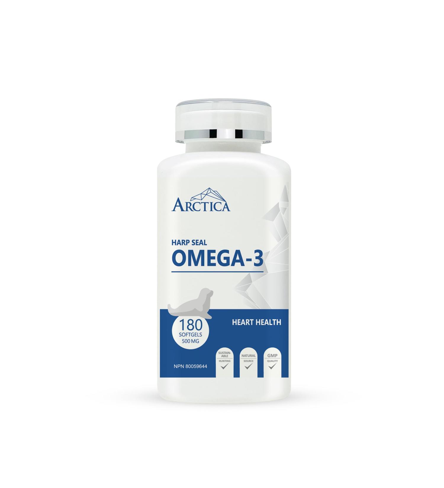 Arctica Harp Seal Oil Omega-3 Capsule Heart Health 500 mg 180 softgels - Buy Online on SooperMarket.com