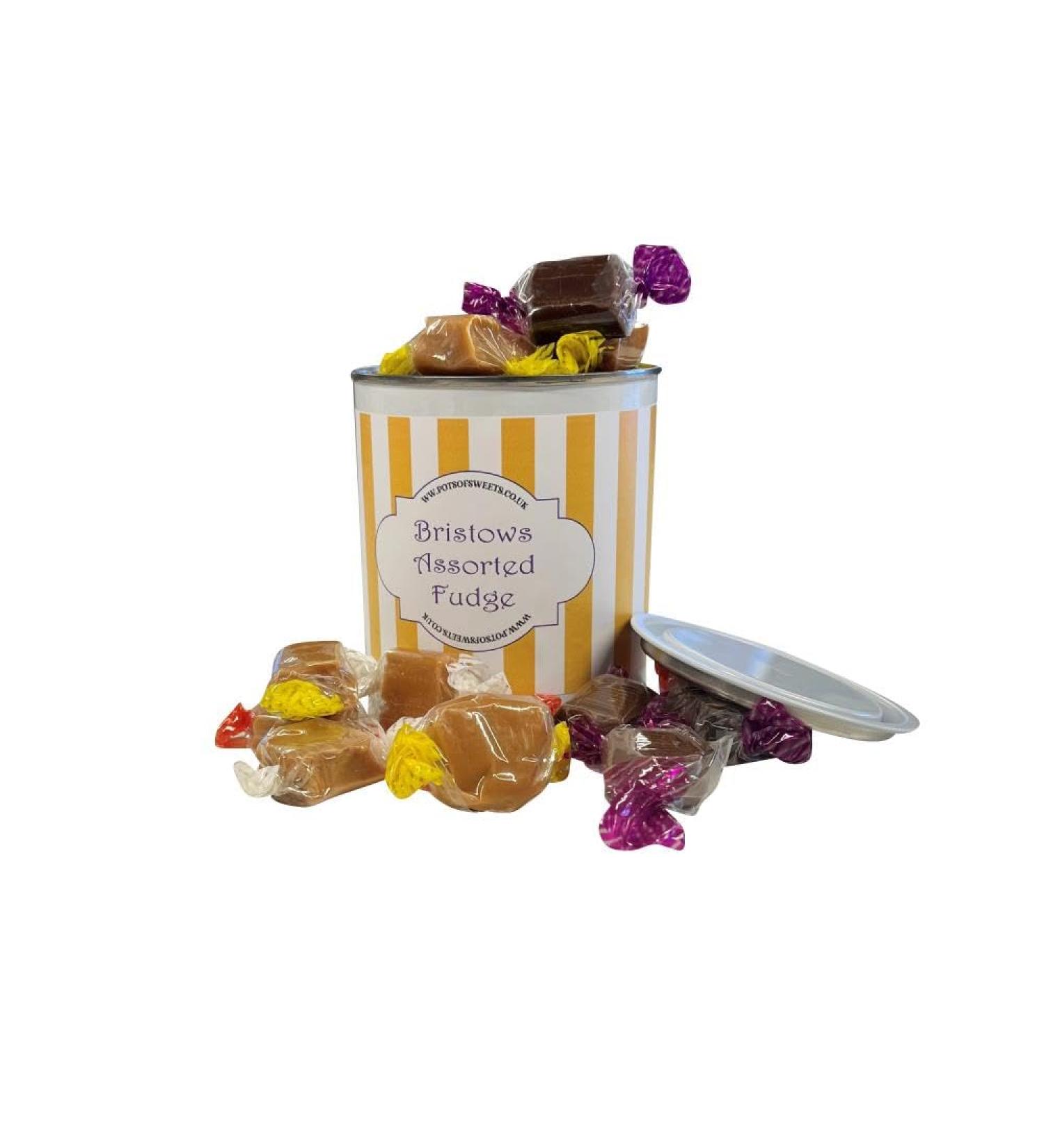 Personalized Customise With Your Own Message 250g Paint Pot Tin of Bristow's Assorted Fudge - Buy Online on SooperMarket.com