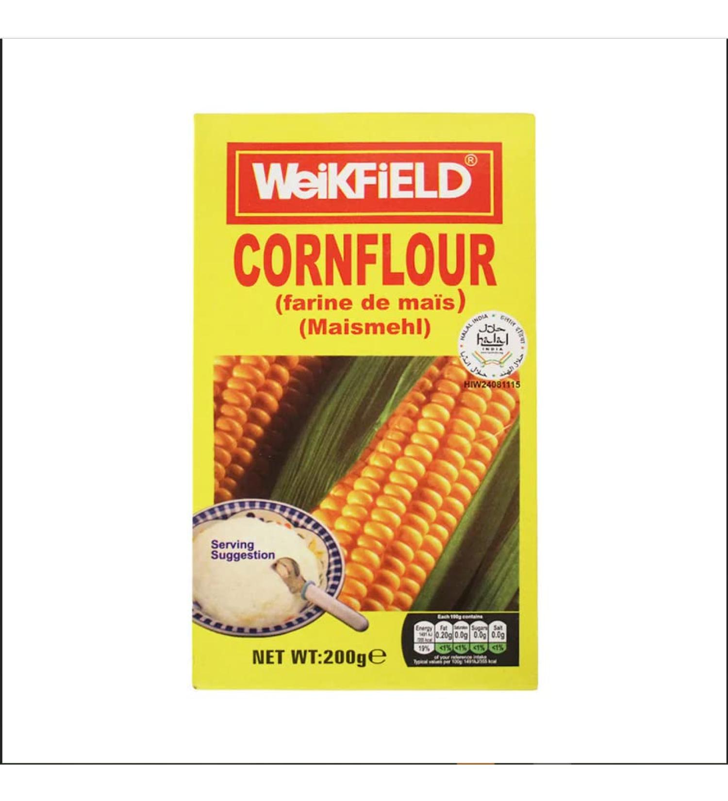 Weikfield Corn Flour 200g (Pack of 1) - Great Aroma & Flavor - Enriches your Taste Buds - Gluten-Free Thickening Agent for Cooking & Baking