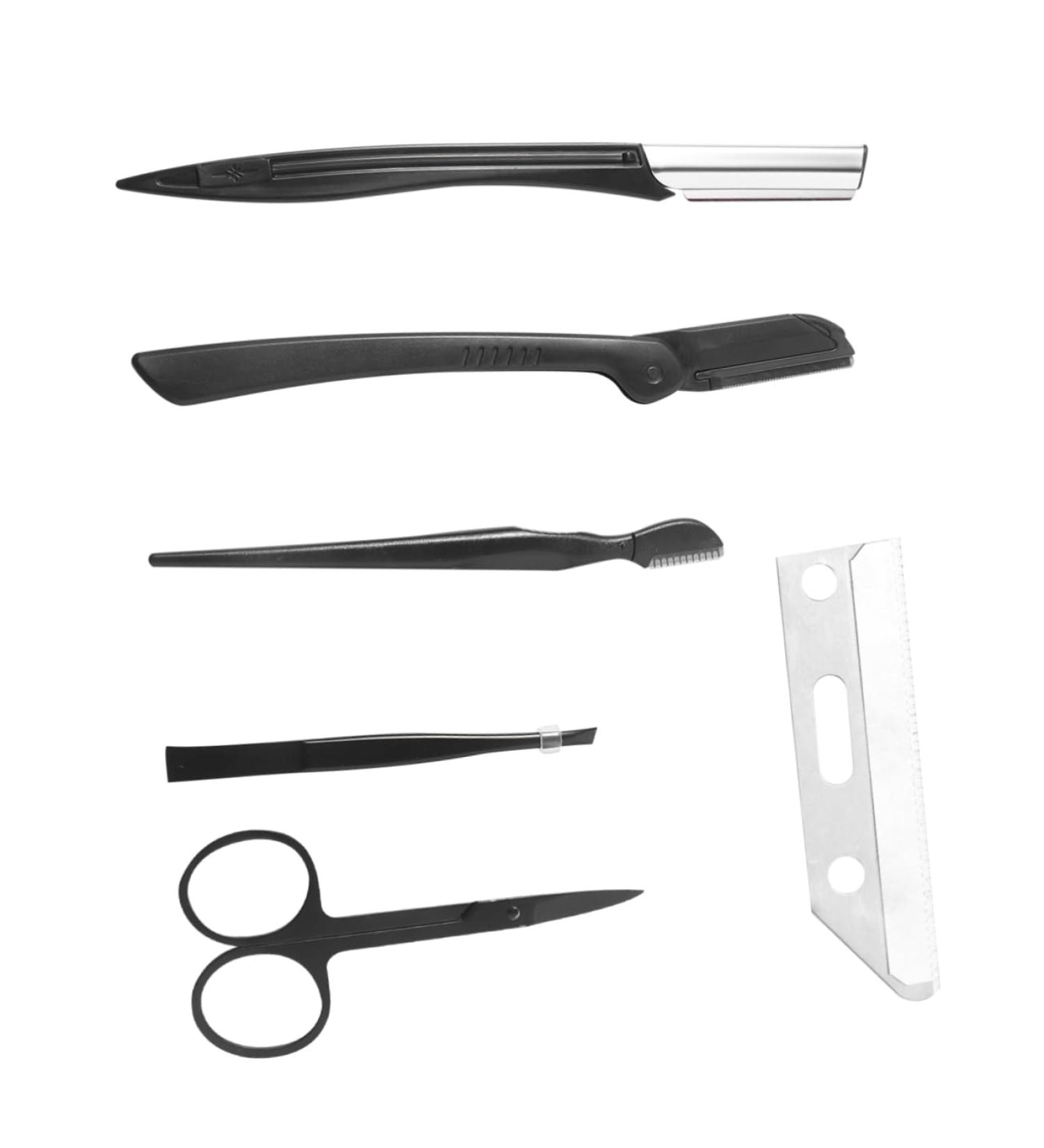 Buy 1 Set Eyebrow Comb & Shaving Kit - Facial Shaver Stencil Templates & Beard Grooming Essentials - International Shipping Available - Buy Online on SooperMarket.com