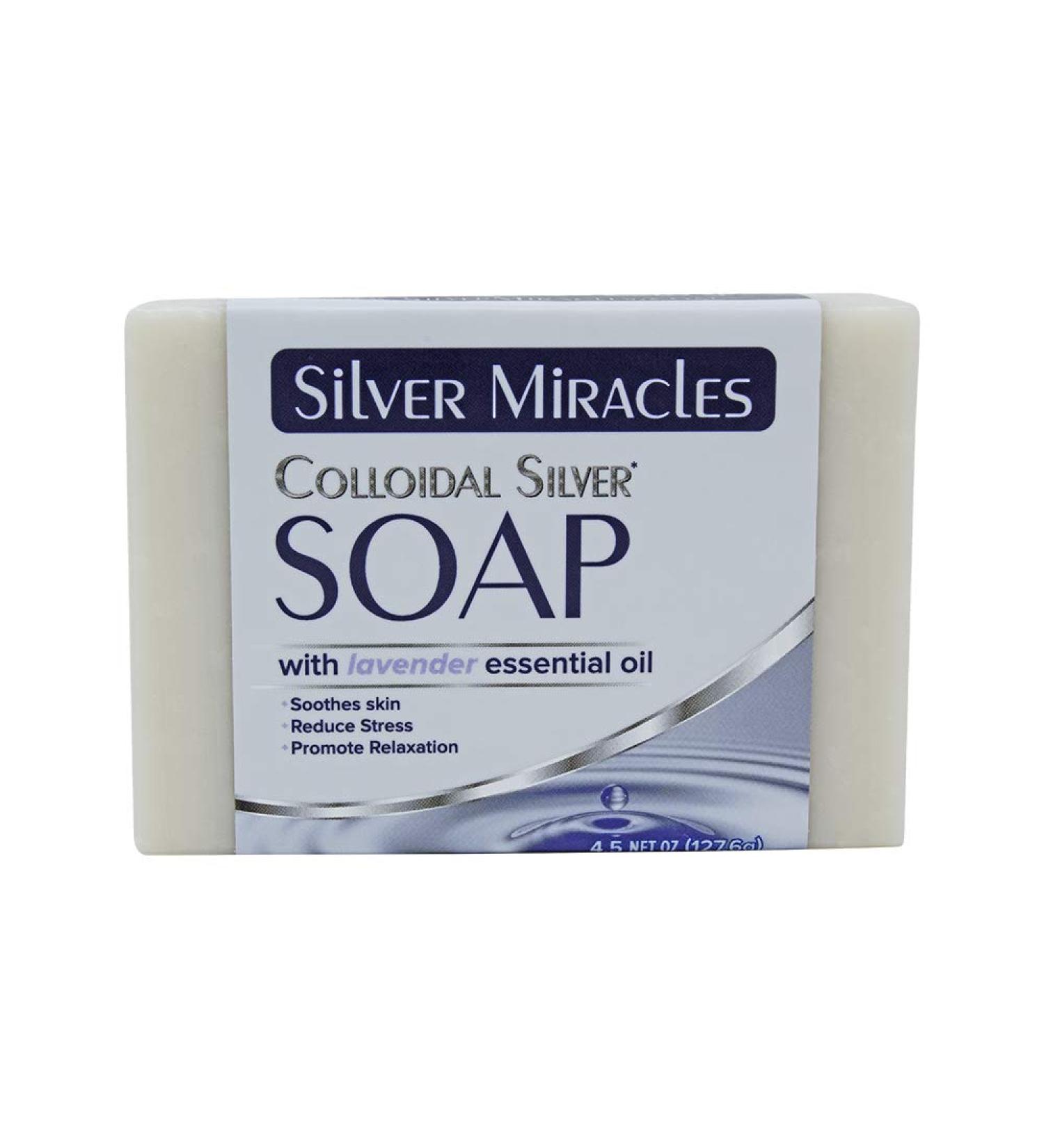 Soothing Lavender Essential Oil Colloidal Silver Soap - Silver Miracles - Buy Online on SooperMarket.com