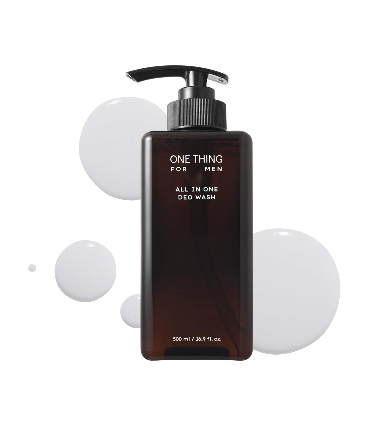ONE THING FOR MEN All in One Deo Wash 16.9 Fl Oz | 4-in-1 Moisturizing Body Gel Face Cleanser & Shampoo | Korean Skincare for Sensitive Skin - Buy Online on SooperMarket.com