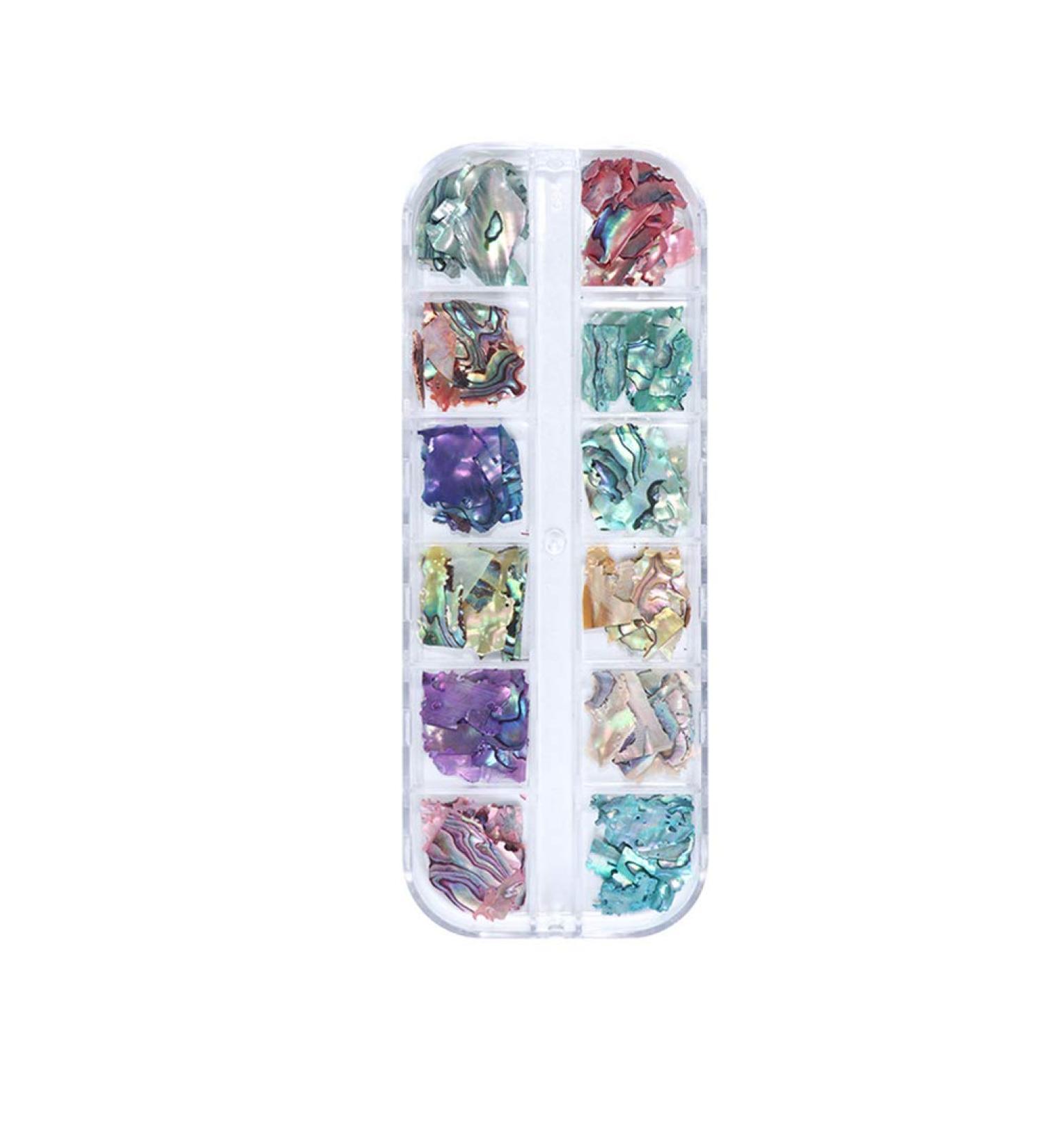 1 Box 3D Abalone Shell Irregular Nail Art Decorations Shimmer Pearl Jewelry Tips Manicure DIY Nail Art Decorations - Buy Online on SooperMarket.com