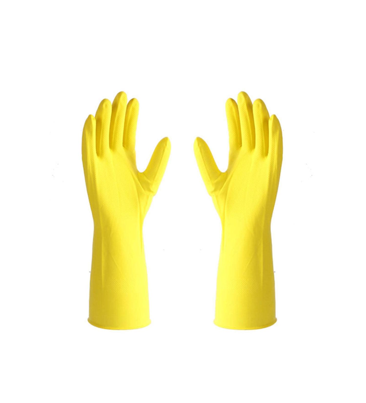 Colorful Nitrile Rubber Gloves Household Kitchen Work Dishwashing Extra Thick and Durable Household Cleaning Waterproof Gloves huangse Medium - Buy Online on SooperMarket.com