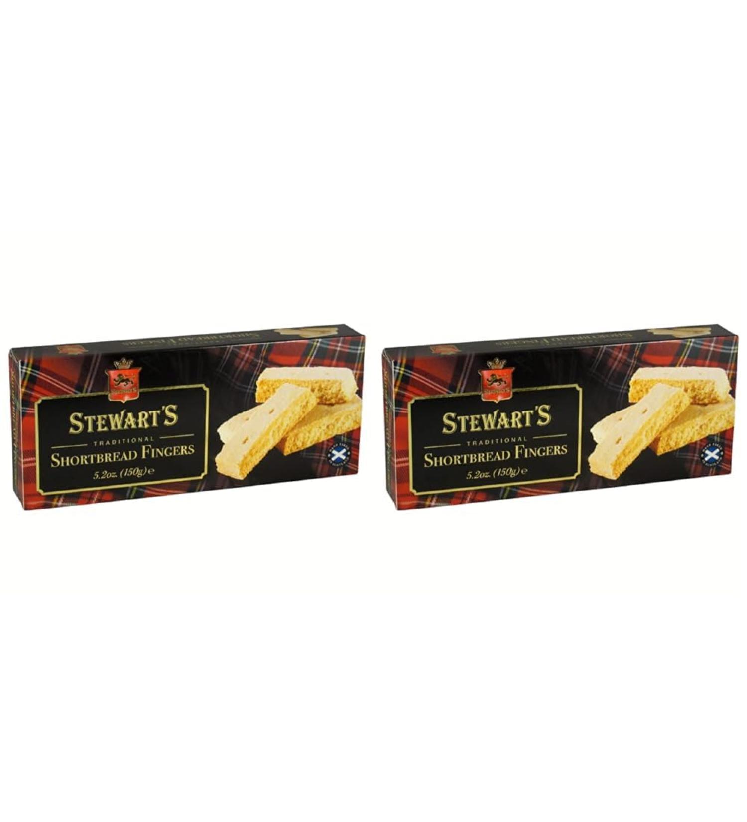 Stewart's Scotland - Traditional Shortbread Fingers (150g) - Traditionally Made Luxury Scottish Shortbread Delicious Melt-in-Mouth Biscuits Ideal Treat to Share 40 Years Heritage (Pack of 2)