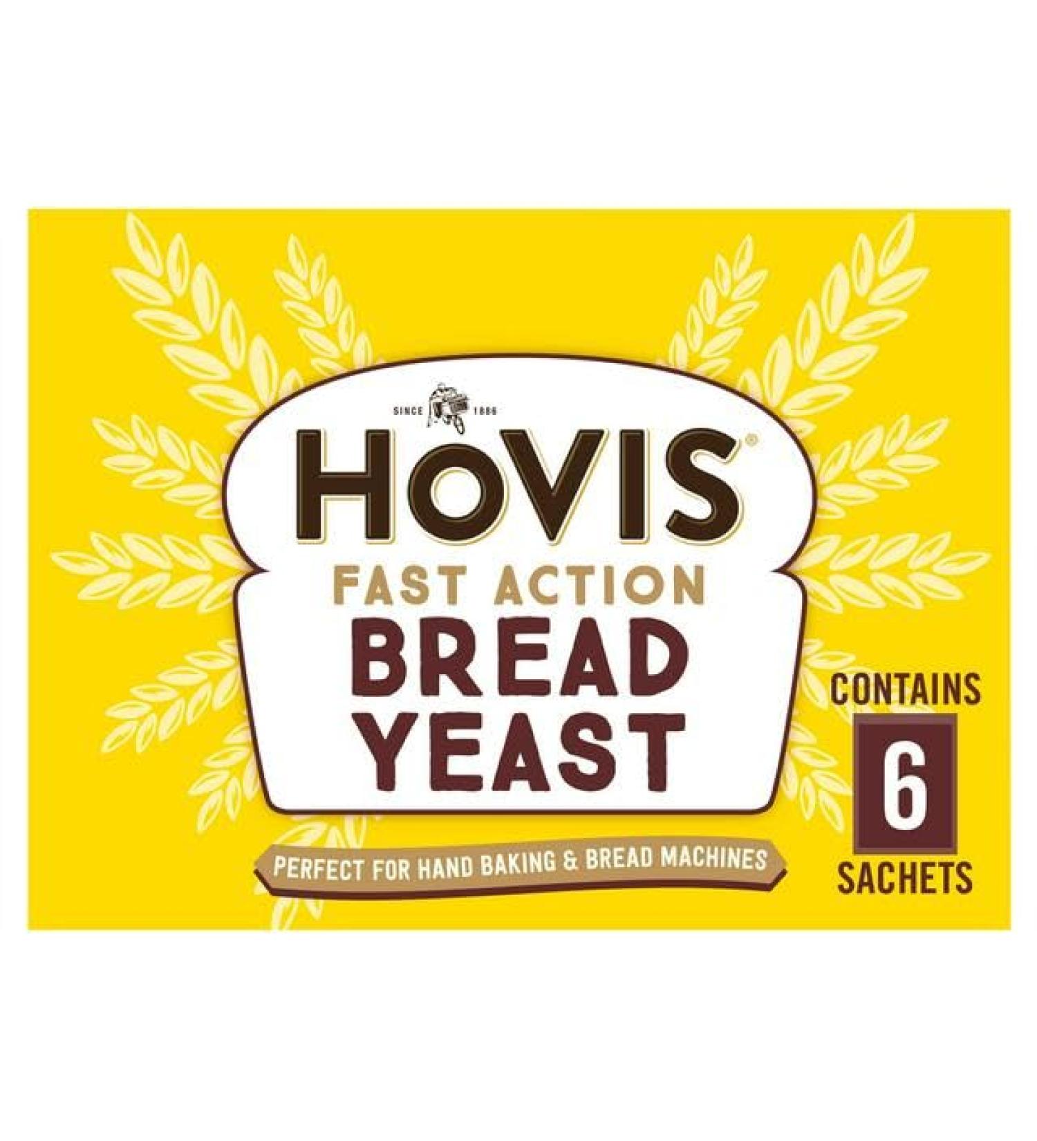 Hovis Bread Yeast Fast Action 6 X 7g | A blend of dried yeast and bread improvers | Suitable for Vegetarians - Buy Online on SooperMarket.com