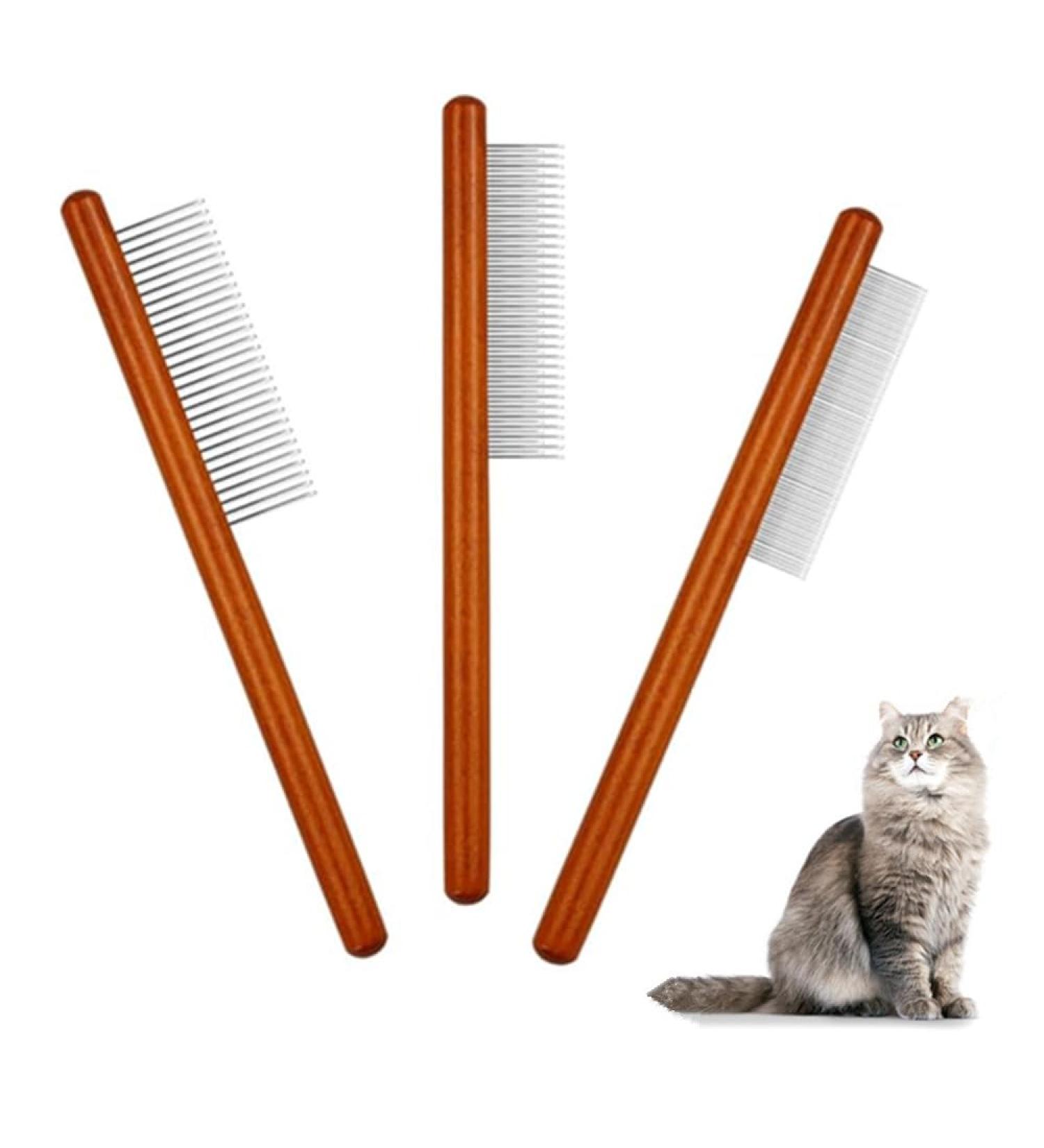 Cat Brush 3 Pcs Solid Wood Pet Comb Grooming Tool Dog Flea Comb Pet Combs Suitable for Cats Dogs Rabbits and Other Pets Grooming Long Hair Hair Cleaning and Flea Cleaning - Buy Online on SooperMarket.com
