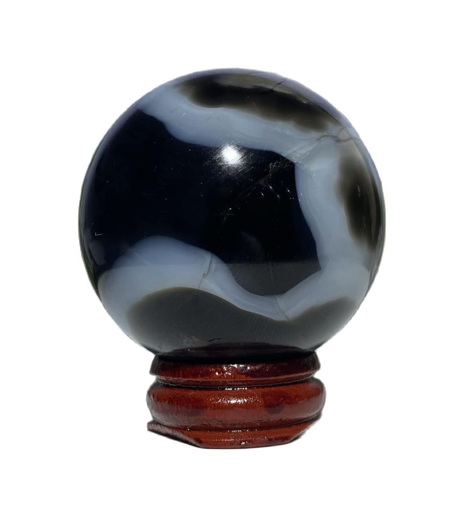 Natural Crystal Rough Natural Sphere Black Agate Crystals Balls Natural Gemstone Reiki QuartzSphere Fengshui Home Decoration 1pc (Color : 220-230g) - Buy Online on SooperMarket.com