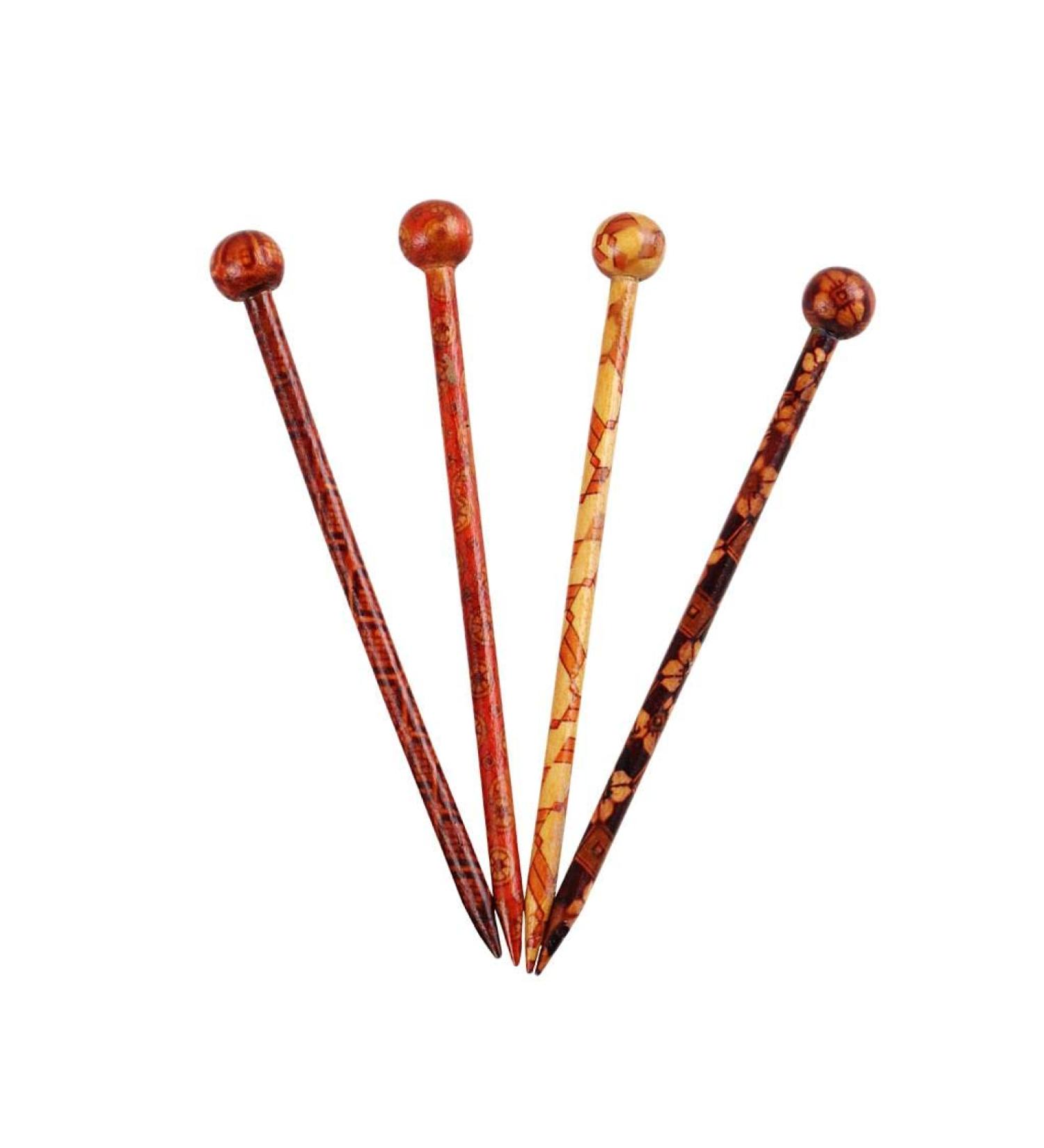 Handmade Wooden Hair Sticks for Women - Hellery 4 Pack Hairpin Fashion Accessories - Buy Online on SooperMarket.com
