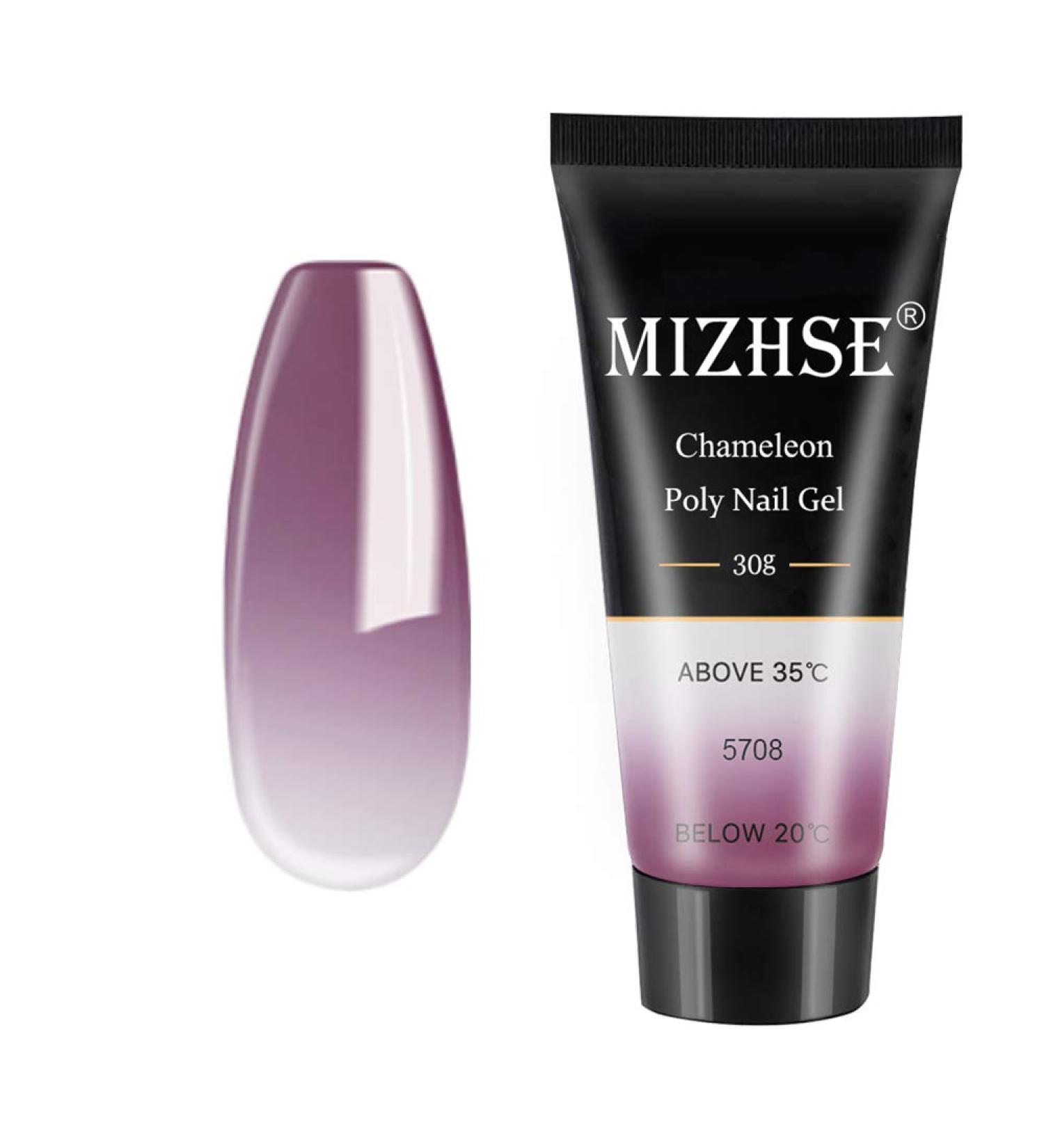 MIZHSE Poly Nail Gel Purple Temperature Color Changing Extension Builder Gel - Professional Nail Thickening Tool for Beginners (MS-Purple) - Buy Online on SooperMarket.com