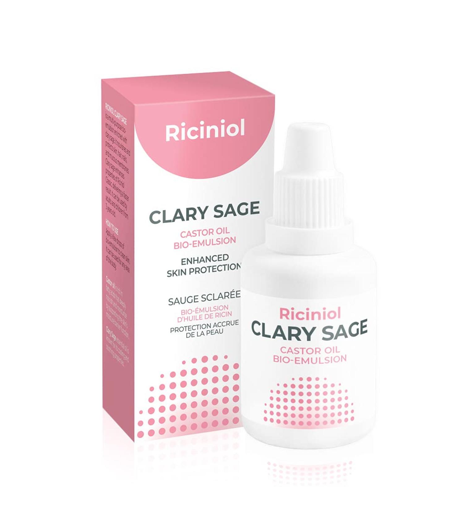 Riciniol Clary Sage Castor Oil Ointment with Clary Sage, Vitamin C & E - Natural Skin Protection for Dry, Cracked Skin - 30ml - Buy Online on SooperMarket.com