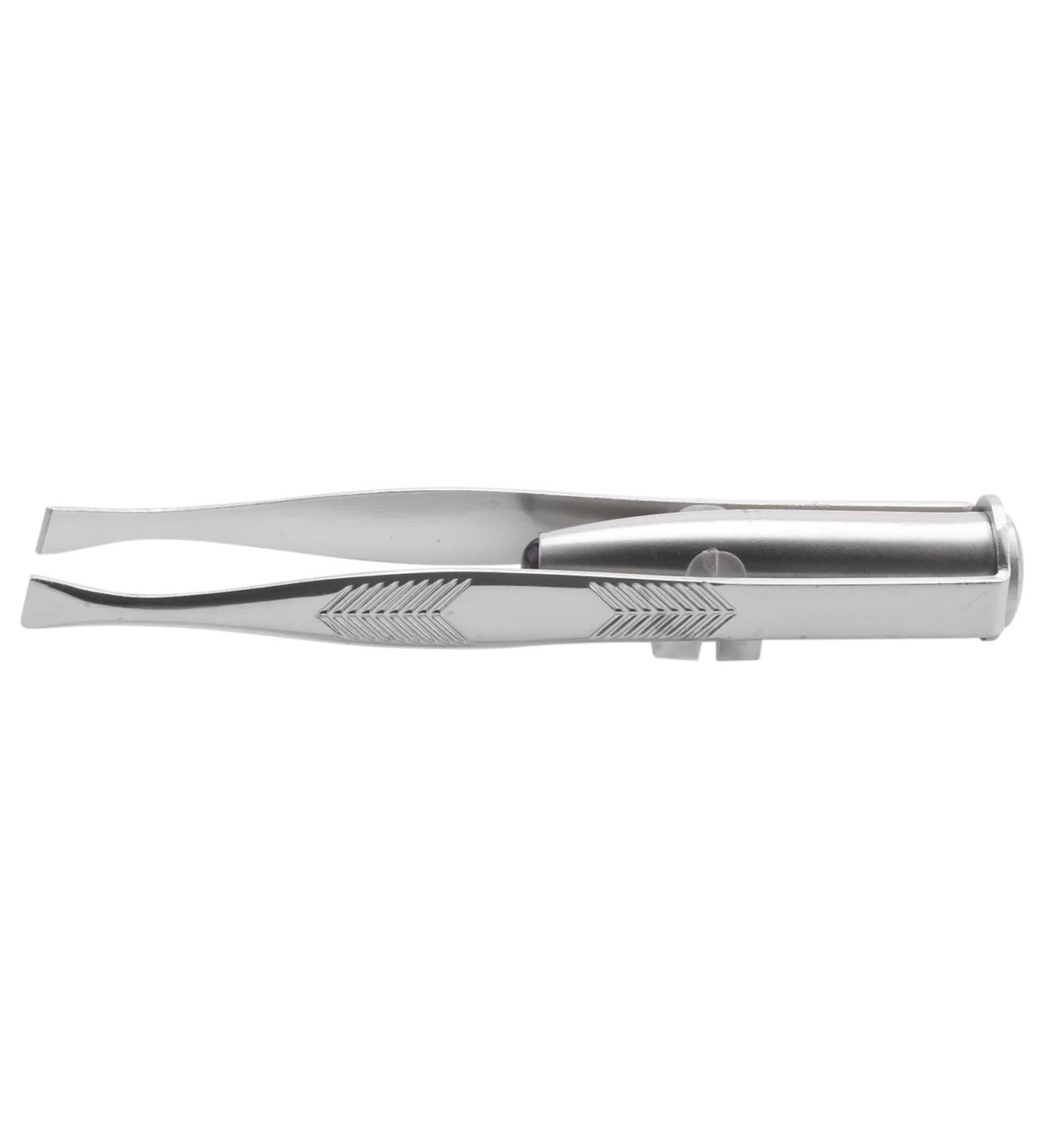 Stainless Steel Eyelashes Eyebrow Tweezer + LED Light - Buy Online on SooperMarket.com