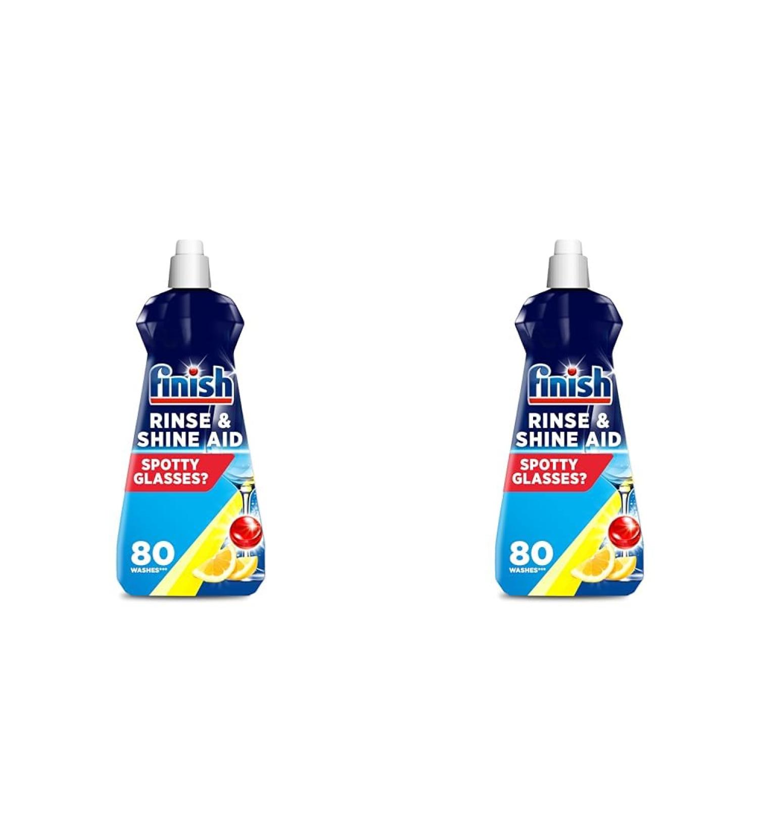 Finish | Finish Dishwasher Rinse & Shine Aid | Lemon| 400ml | For Drier Glasses and Spot Prevention (Pack of 2) - Buy Online on SooperMarket.com