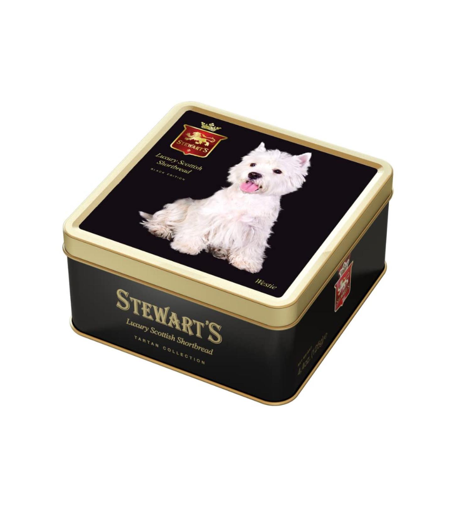 Stewart's - West Highland Terrier Shortbread Gifting Tin (125g) - Traditionally Made Luxury Scottish Shortbread Delicious Melt-In-Mouth Biscuits Ideal Grab Sized Treat to Share 40 Years Heritage 1 x 125g West Highland Terrier Tin - Shortbread