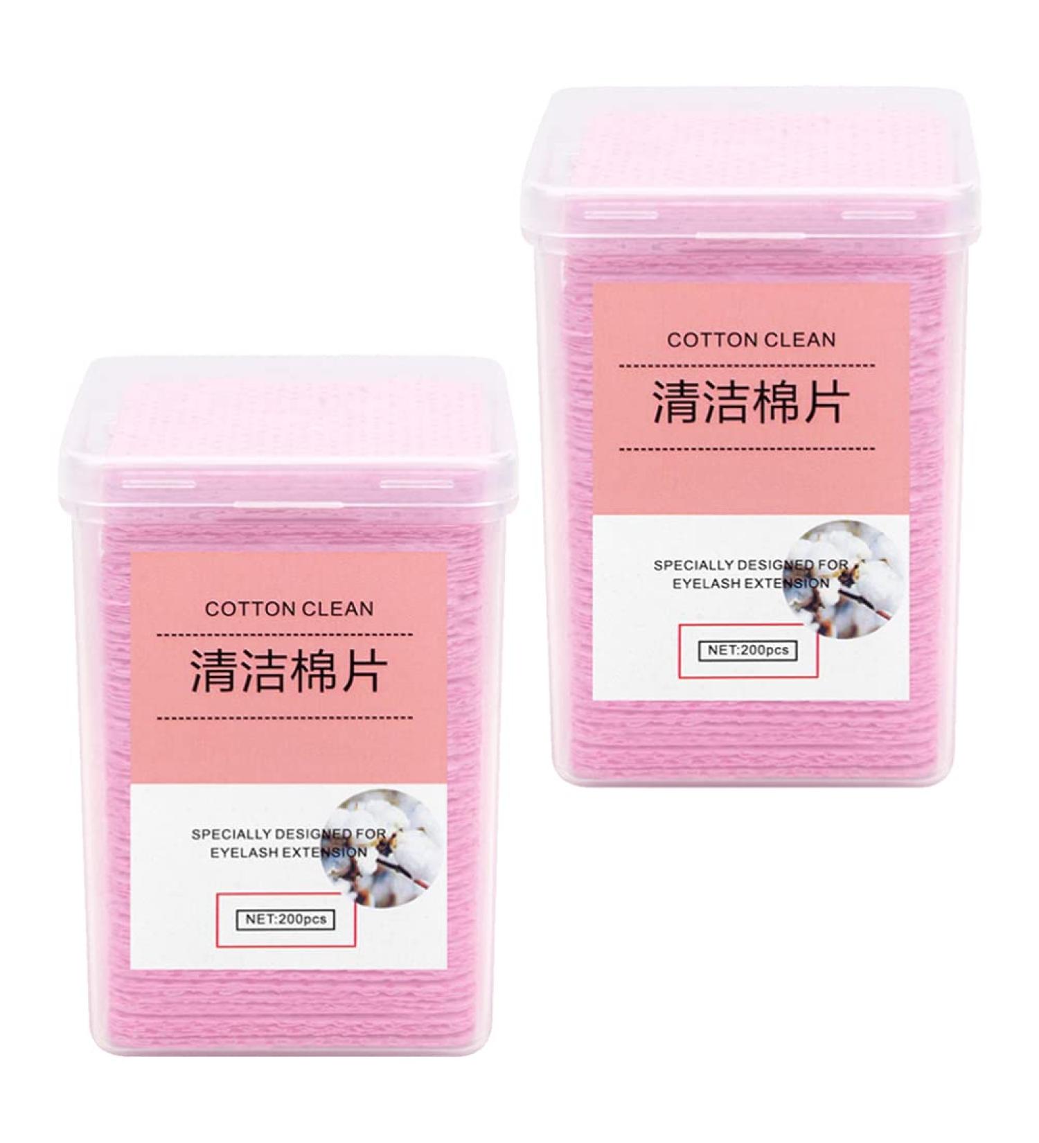 400pcs Glue Wipes - Eyelash & Nail Glue Remover Pads | Makeup Remover Tools | Pink Non-Woven Fabric Sheets - Buy Online on SooperMarket.com